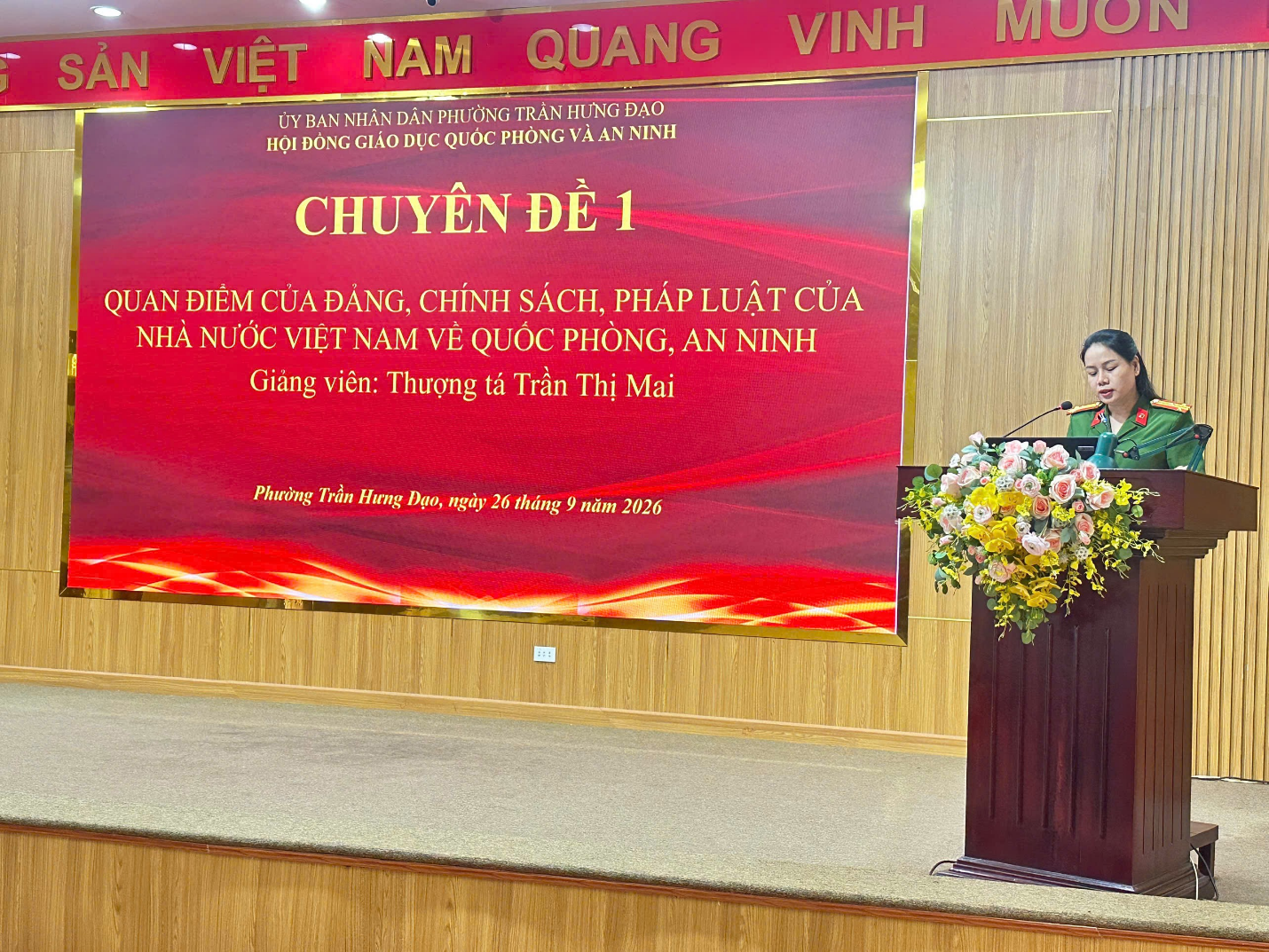 Công an phường Trần Hưng Đạo phối hợp tổ chức lớp bồi dưỡng kiến thức Quốc phòng an ninh cho đối tượng 4 năm 2026