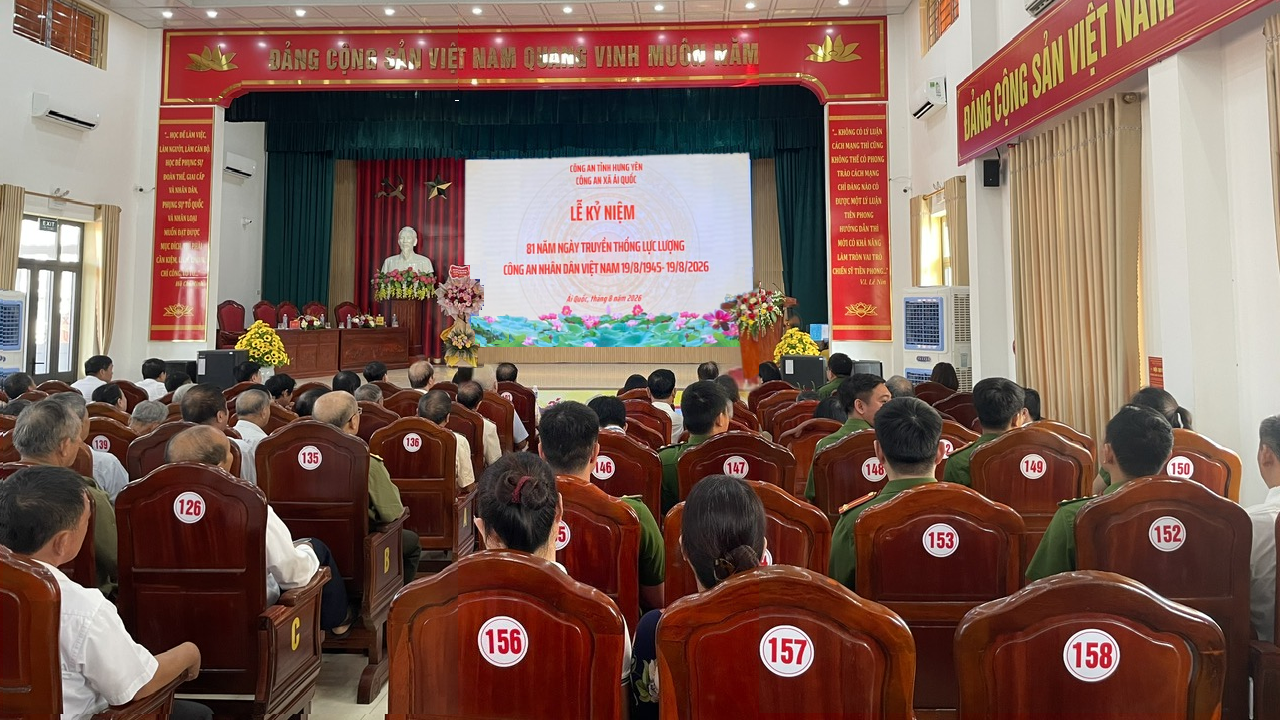 Công an xã Ái Quốc tổ chức lễ kỷ niệm 81 năm Ngày truyền thống lực lượng Công an nhân dân (19/8/1945 - 19/8/2026)