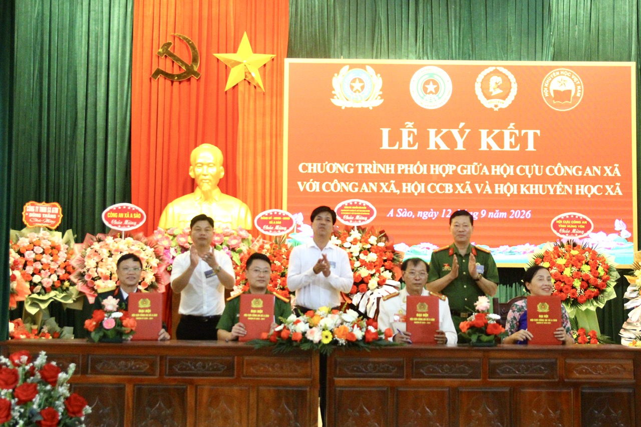 Công an xã A Sào phối hợp tổ chức Đại hội thành lập Hội Cựu Công an nhân dân xã A Sào nhiệm kỳ 2026-2031