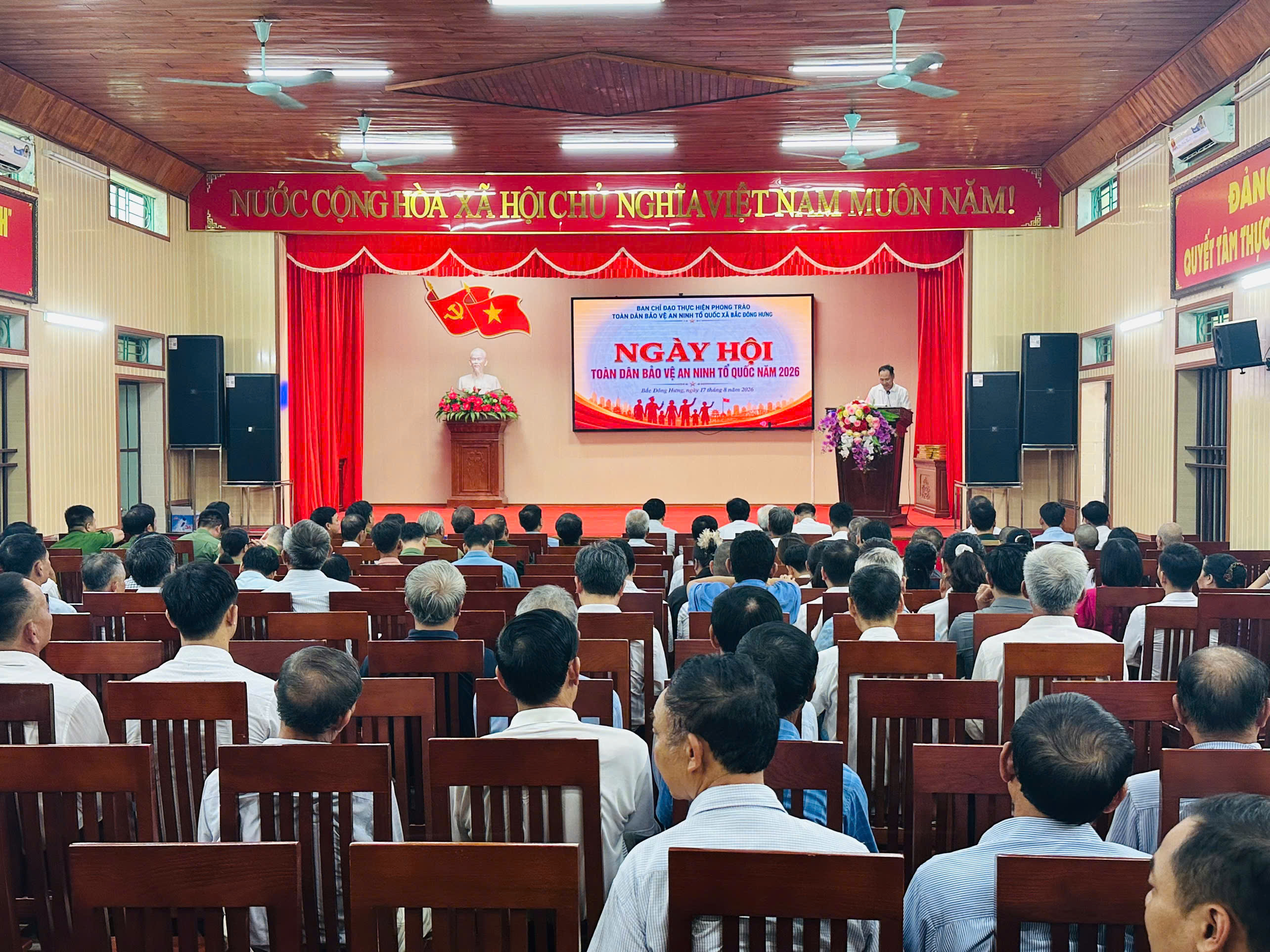 Công an xã Bắc Đông Hưng tham mưu Uỷ ban nhân dân xã Tổ chức Ngày hội toàn dân bảo vệ an ninh Tổ quốc và ra mắt 08  mô hình Tự quản về ANTT tại các thôn trên địa bàn xã năm 2026