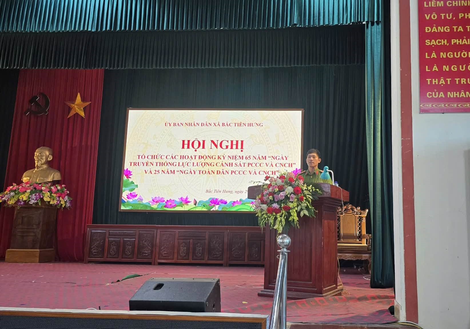 CÔNG AN XÃ BẮC TIÊN HƯNG HƯỞNG ỨNG 65 NĂM NGÀY TRUYỀN THỐNG LỰC LƯỢNG CẢNH SÁT PCCC VÀ CNCH