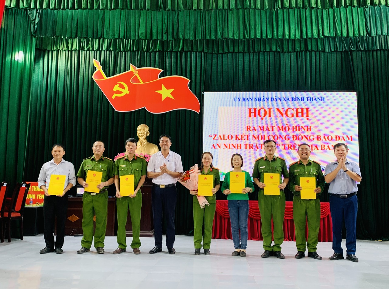 Công an xã Bình Thanh tham mưu UBND xã ra mắt mô hình “Zalo kết nối cộng đồng, bảo đảm an ninh, trật tự”