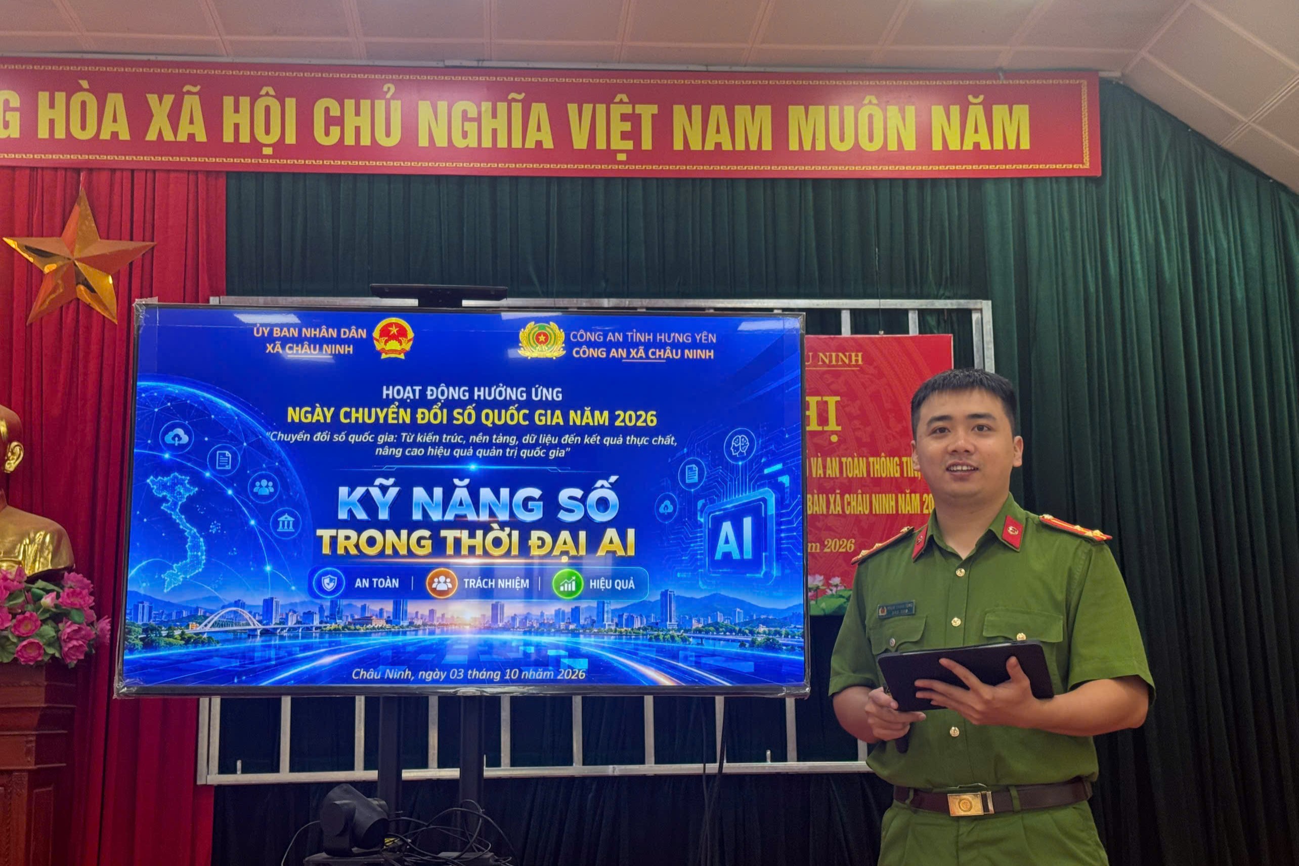 Xã Châu Ninh tập huấn nâng cao kỹ năng số cho thành viên các Tổ Công nghệ số cộng đồng