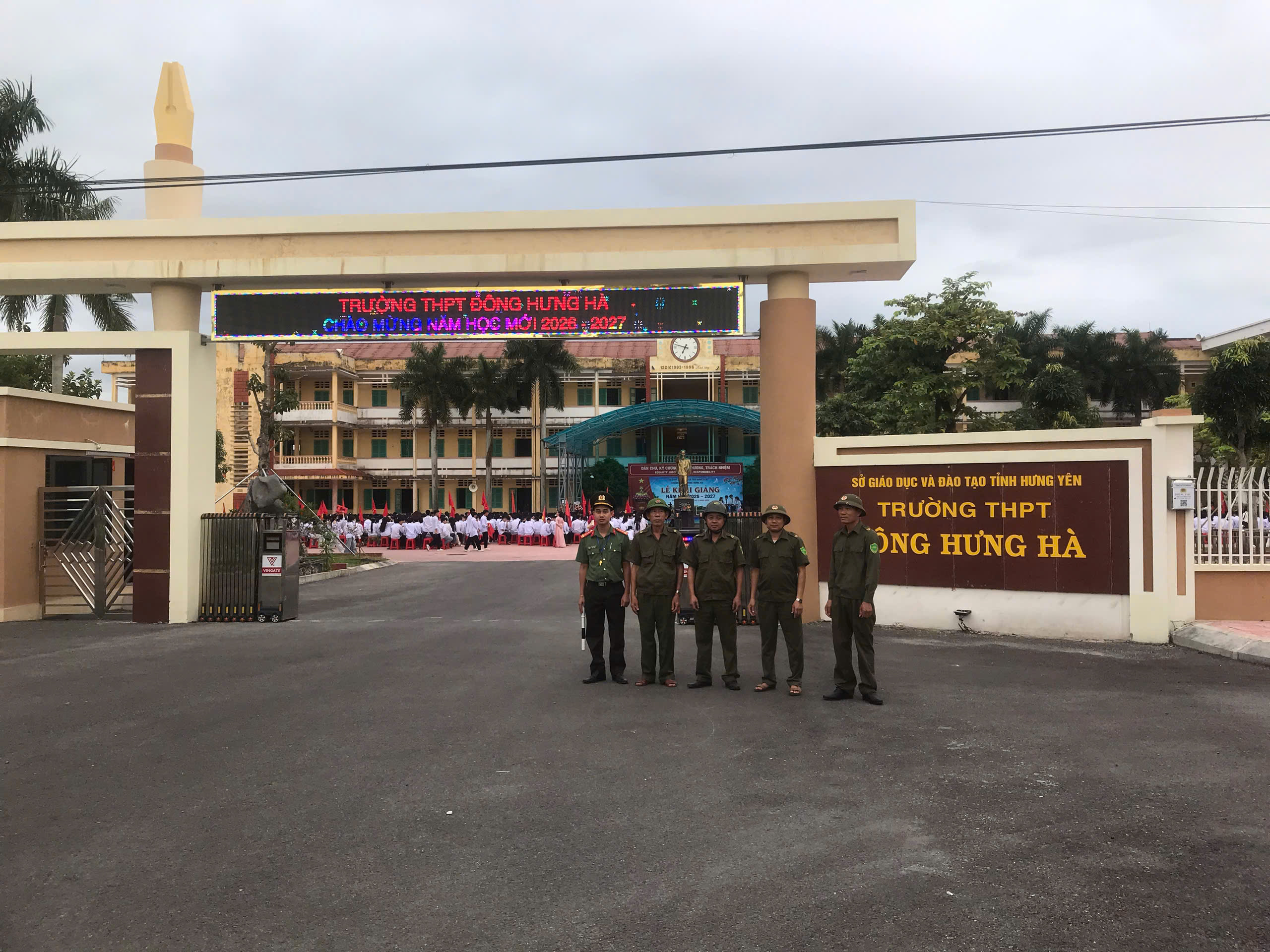 Công an xã Diên Hà tham gia bảo đảm an ninh, trật tự Lễ khai giảng năm học 2026 – 2027 tại các trường học trên địa bàn