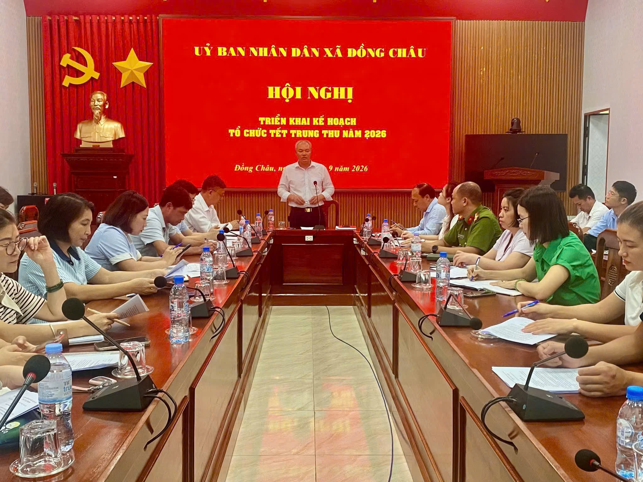 Công an xã Đồng Châu tham mưu UBND xã triển khai Kế hoạch đảm bảo ANTT dịp Tết Trung thu năm 2026 và công tác khám sức khỏe học sinh