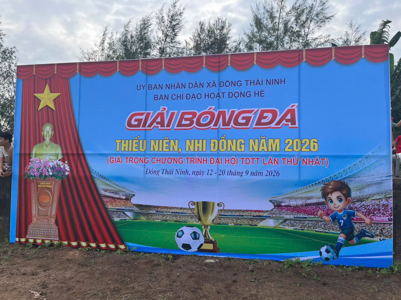 Công an xã Đông Thái Ninh đảm bảo an ninh, trật tự giải bóng đá và hội trại thiếu niên nhi đồng năm 2026