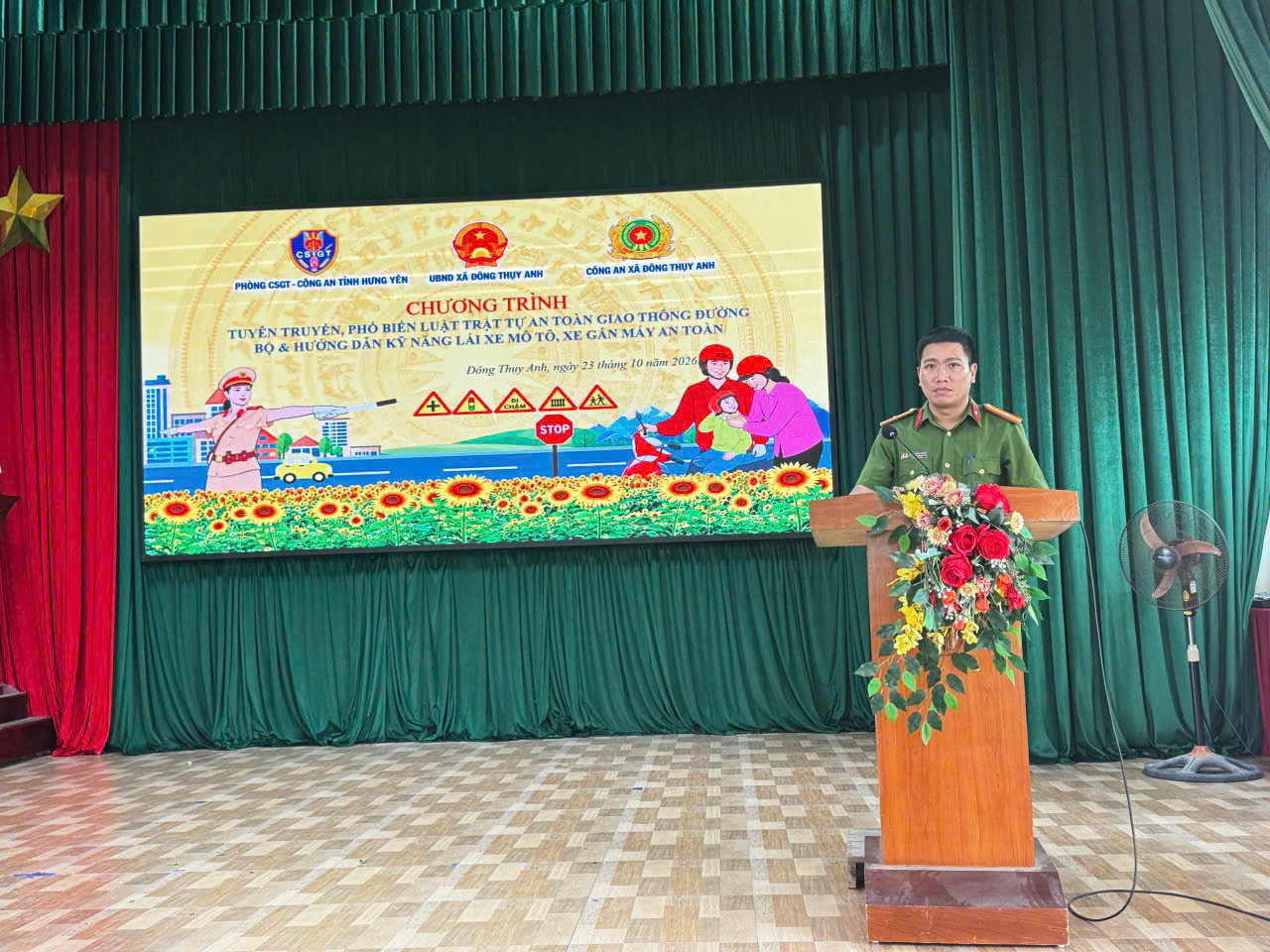 Tuyên truyền kỹ năng lái xe an toàn cho cán bộ, công chức, viên chức và giáo viên trên địa bàn xã Đông Thụy Anh