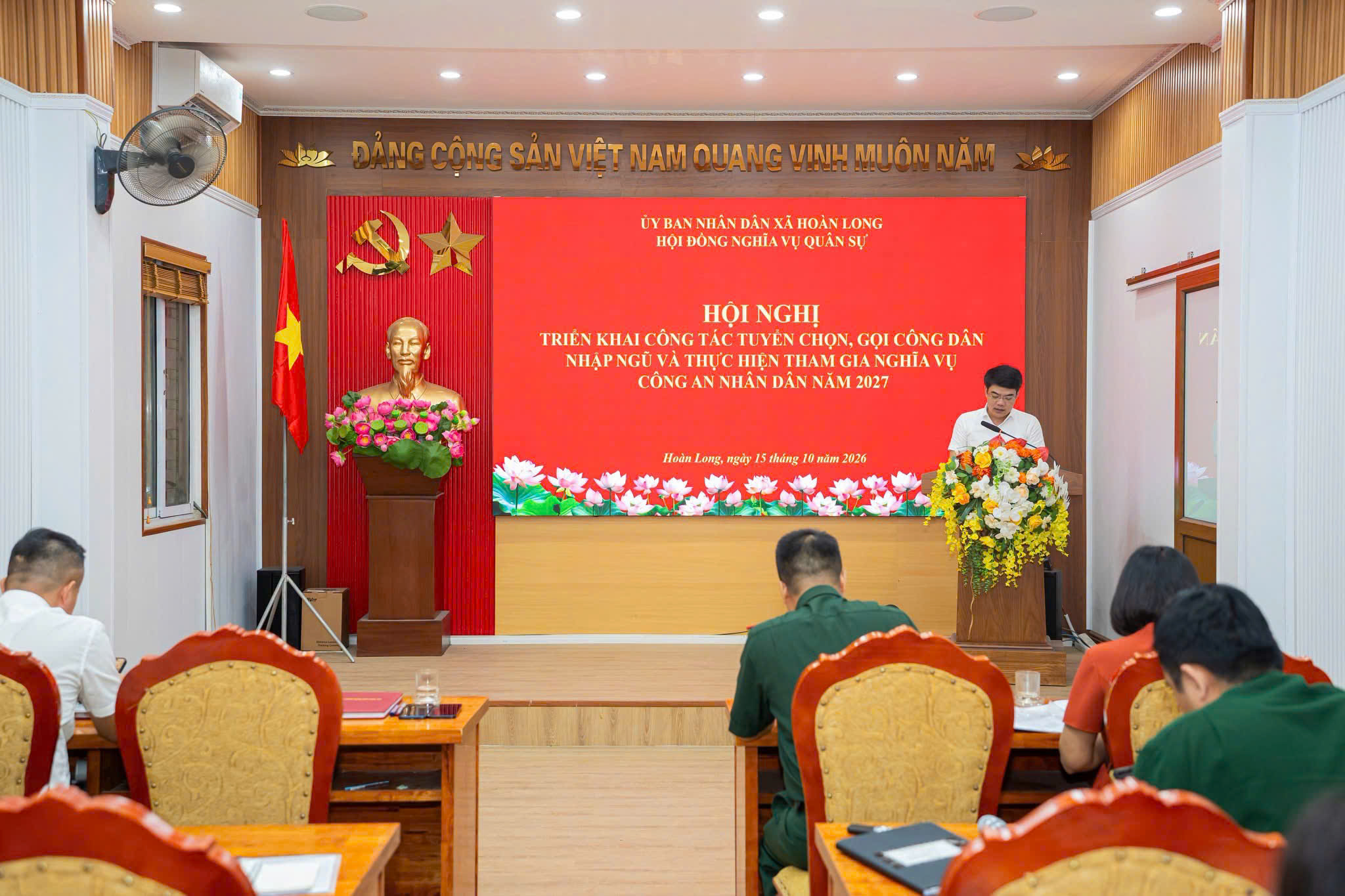 Công an xã Hoàn Long tham mưu triển khai công tác tuyển chọn, gọi công dân nhập ngũ và tham gia nghĩa vụ trong Công an nhân dân năm 2027