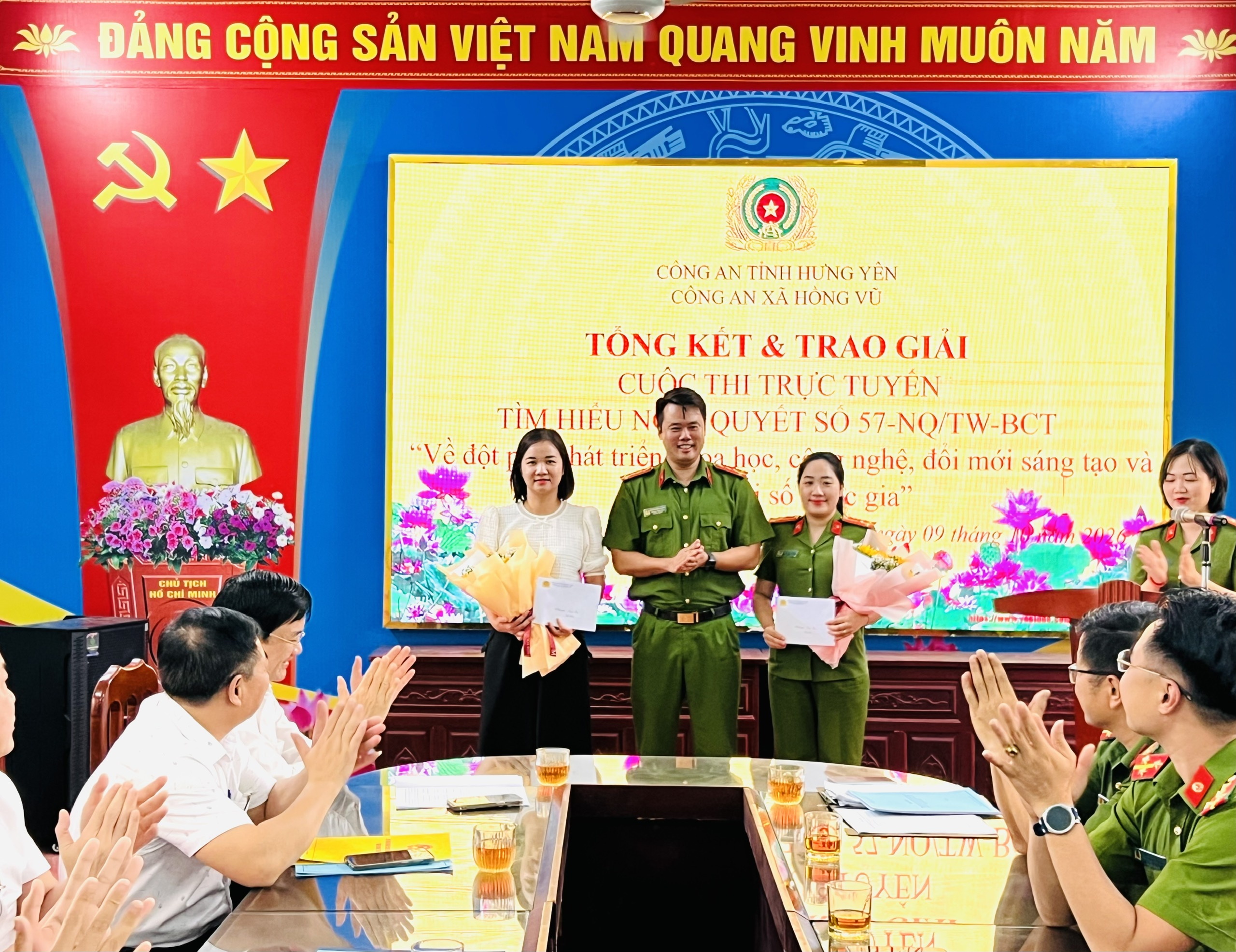 Công an xã Hồng Vũ tổ chức Cuộc thi trực tuyến tìm hiểu Nghị quyết số 57-NQ/TW của Bộ Chính trị trên địa bàn xã Hồng Vũ