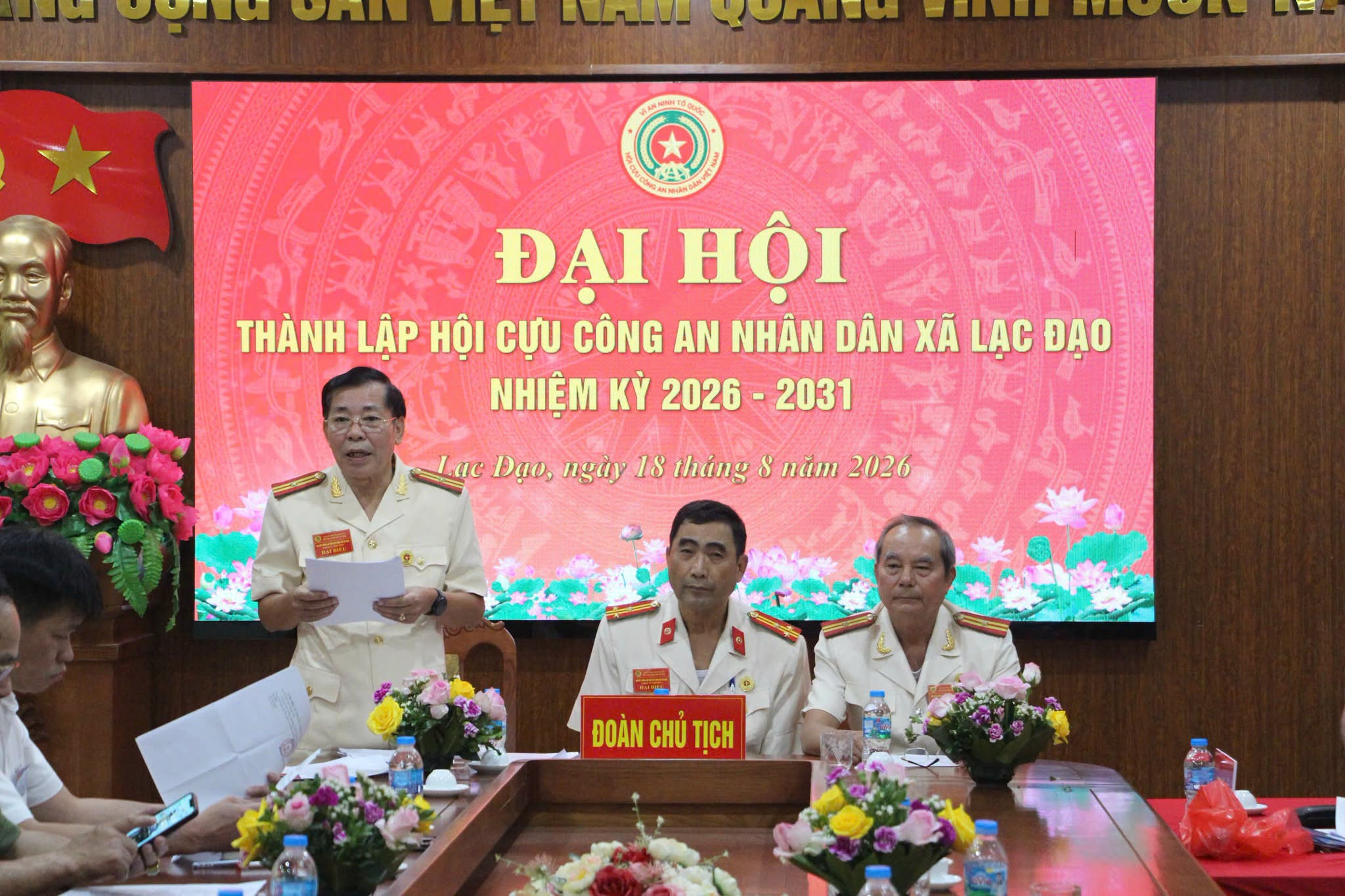 Công an xã Lạc Đạo phối hợp tổ chức thành công Đại hội thành lập Hội Cựu CAND xã Lạc Đạo, nhiệm kỳ 2026- 2031