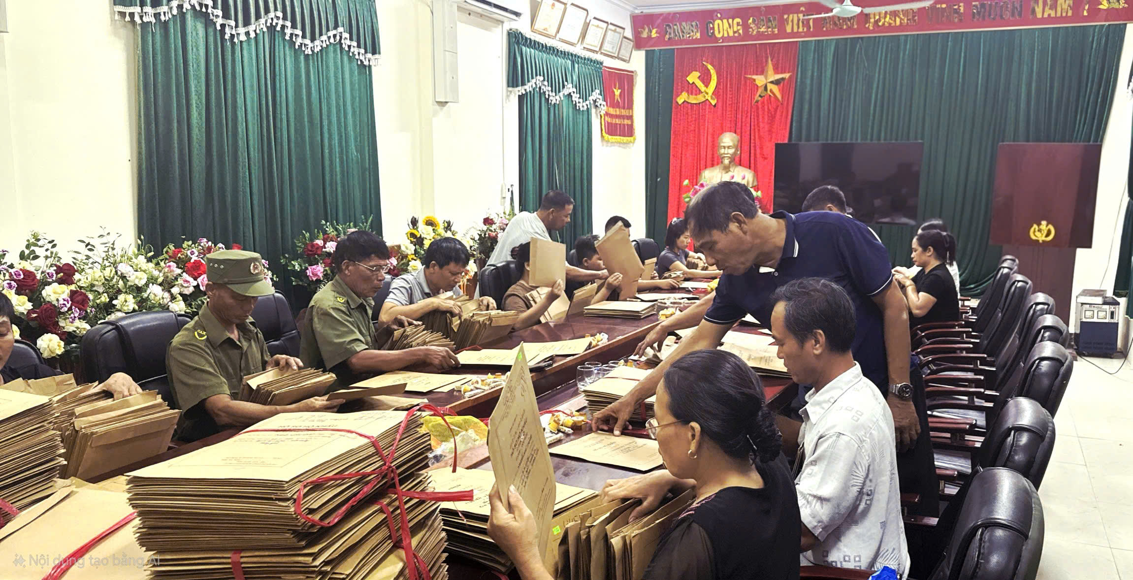 Công an xã Lương Bằng đẩy nhanh số hoá hồ sơ trong tàng thư cư trú, căn cước