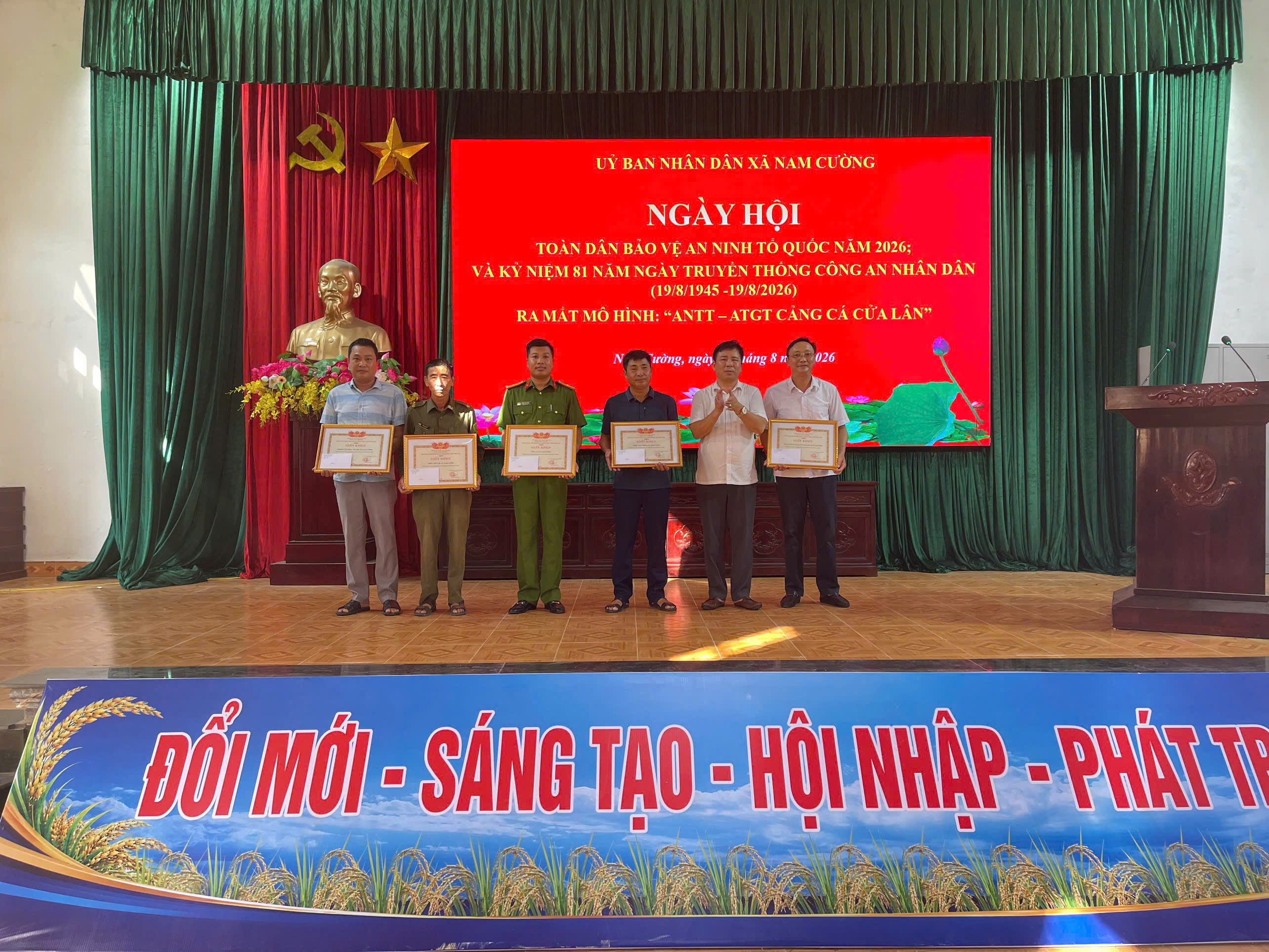 Công an xã Nam Cường tham mưu tổ chức thành công Ngày hội toàn dân bảo vệ an ninh Tổ quốc năm 2026.