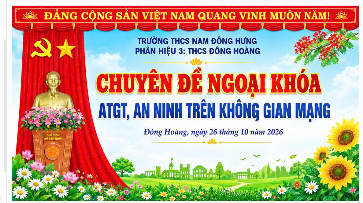 Công an xã Nam Đông Hưng tuyên truyền an toàn giao thông, an ninh trên không gian mạng cho học sinh