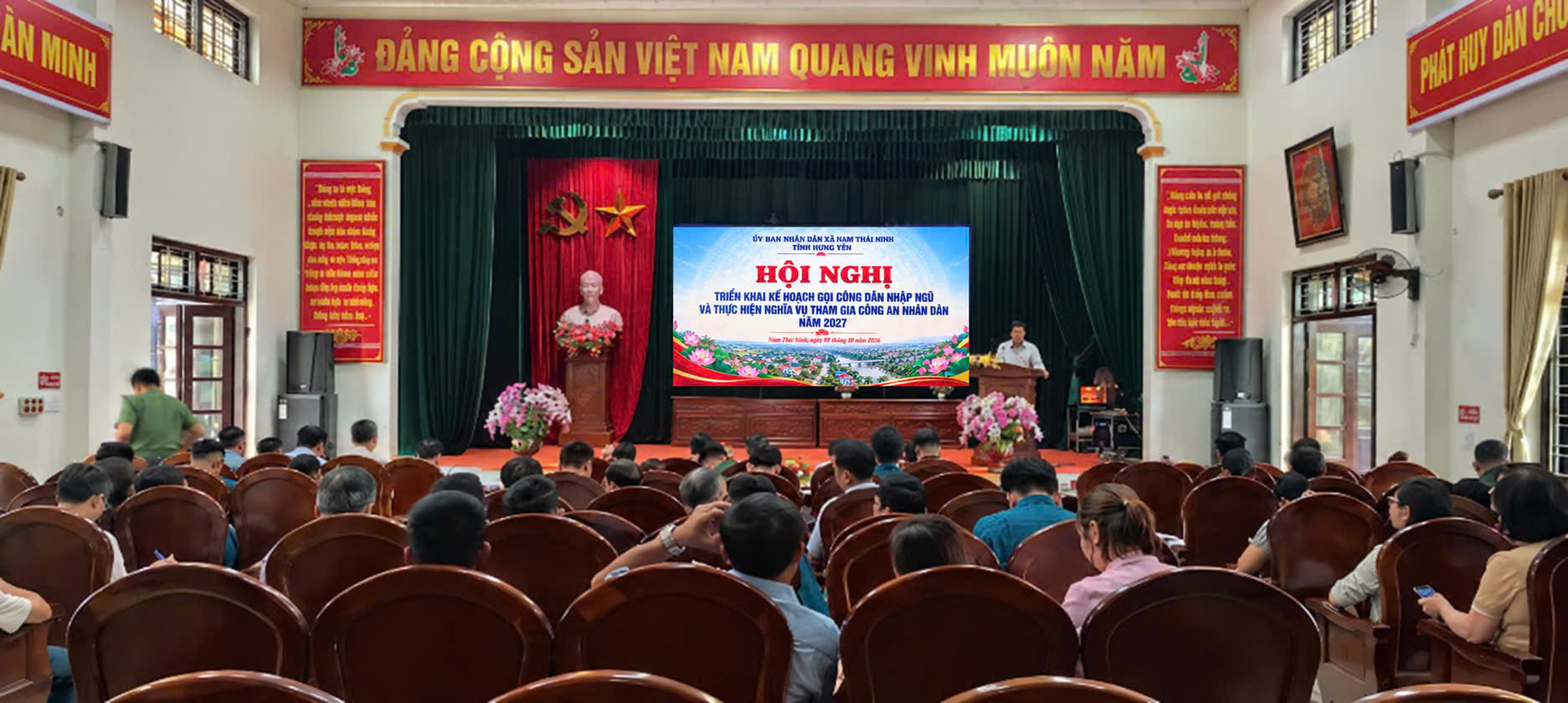 Công an xã Nam Thái Ninh phối hợp Ban Chỉ huy Quân sự xã rà soát nguồn công dân sẵn sàng nhập ngũ năm 2027
