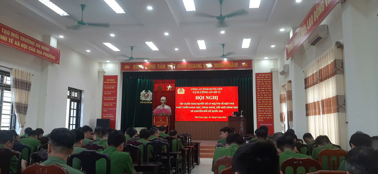 Công an xã Nam Thái Ninh phối hợp tổ chức hội nghị tập huấn Nghị quyết 57-NQ/TW về đột phá phát triển khoa học, công nghệ, đổi mới sáng tạo và chuyển đổi số quốc gia