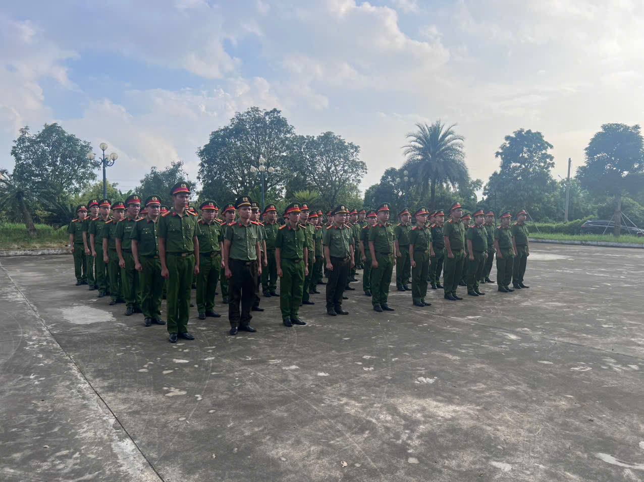 Công an xã Nam Thái Ninh phối hợp Công an xã Thái Thụy, Thái Ninh tổ chức kiểm tra, nghiệm thu điều lệnh, quân sự, võ thuật năm 2026