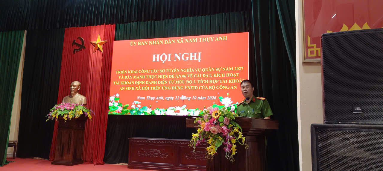 Công an xã Nam Thụy Anh tham mưu phát động đợt cao điểm thực hiện Đề án 06