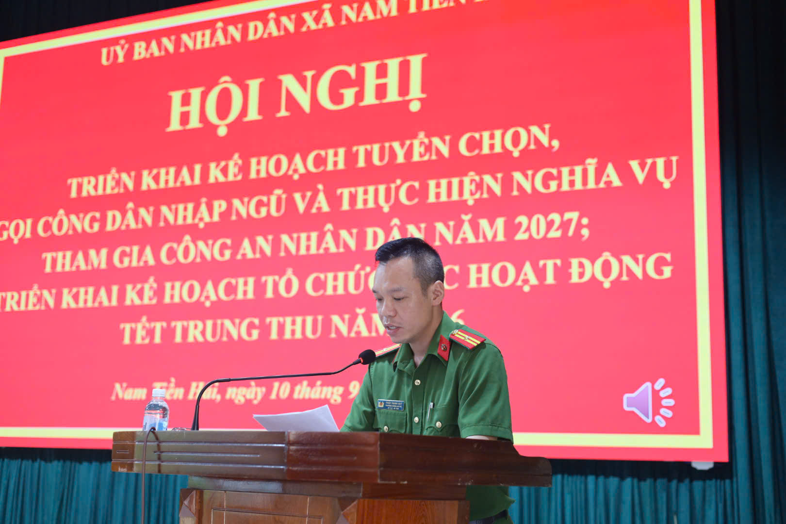 Công an xã Nam Tiền Hải phối hợp tham mưu triển khai công tác tuyển quân năm 2027 và bảo đảm ANTT dịp Tết Trung thu năm 2026