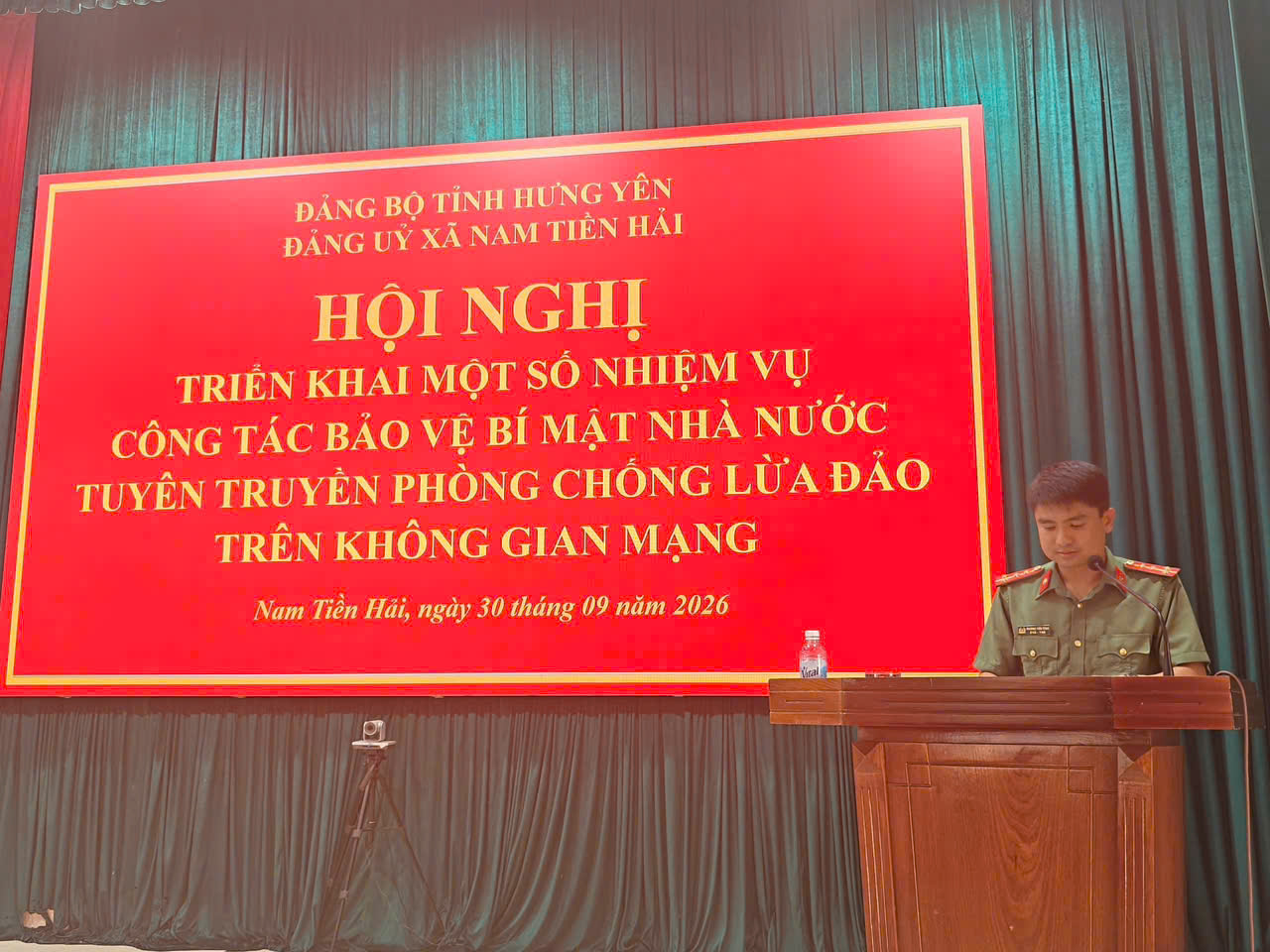 Công an xã Nam Tiền Hải tham mưu tăng cường tuyên truyền bảo vệ bí mật Nhà nước, phòng ngừa tội phạm trên không gian mạng