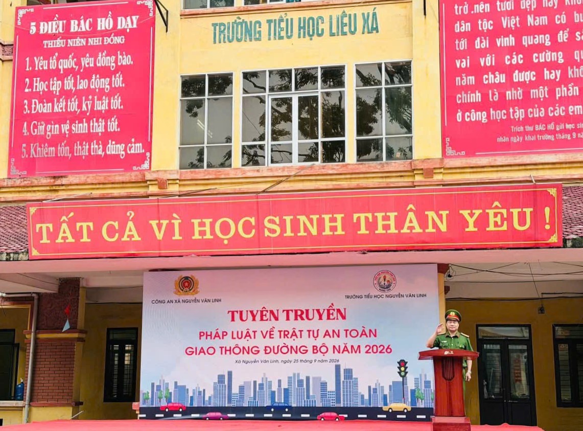Tăng cường công tác tuyên truyền, phổ biến, giáo dục pháp luật về TTATGT đường bộ năm 2026 cho học sinh, sinh viên trên địa bàn xã Nguyễn Văn Linh
