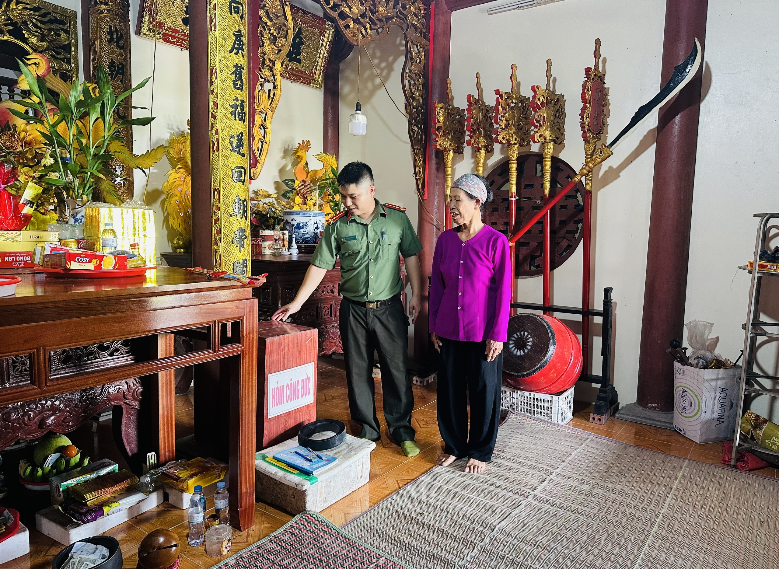 Công an xã Phụ Dực đẩy mạnh tuyên truyền, cảnh báo phương thức, thủ đoạn và các biện pháp phòng ngừa trộm cắp tài sản tại các di tích, cơ sở thờ tự trên địa bàn