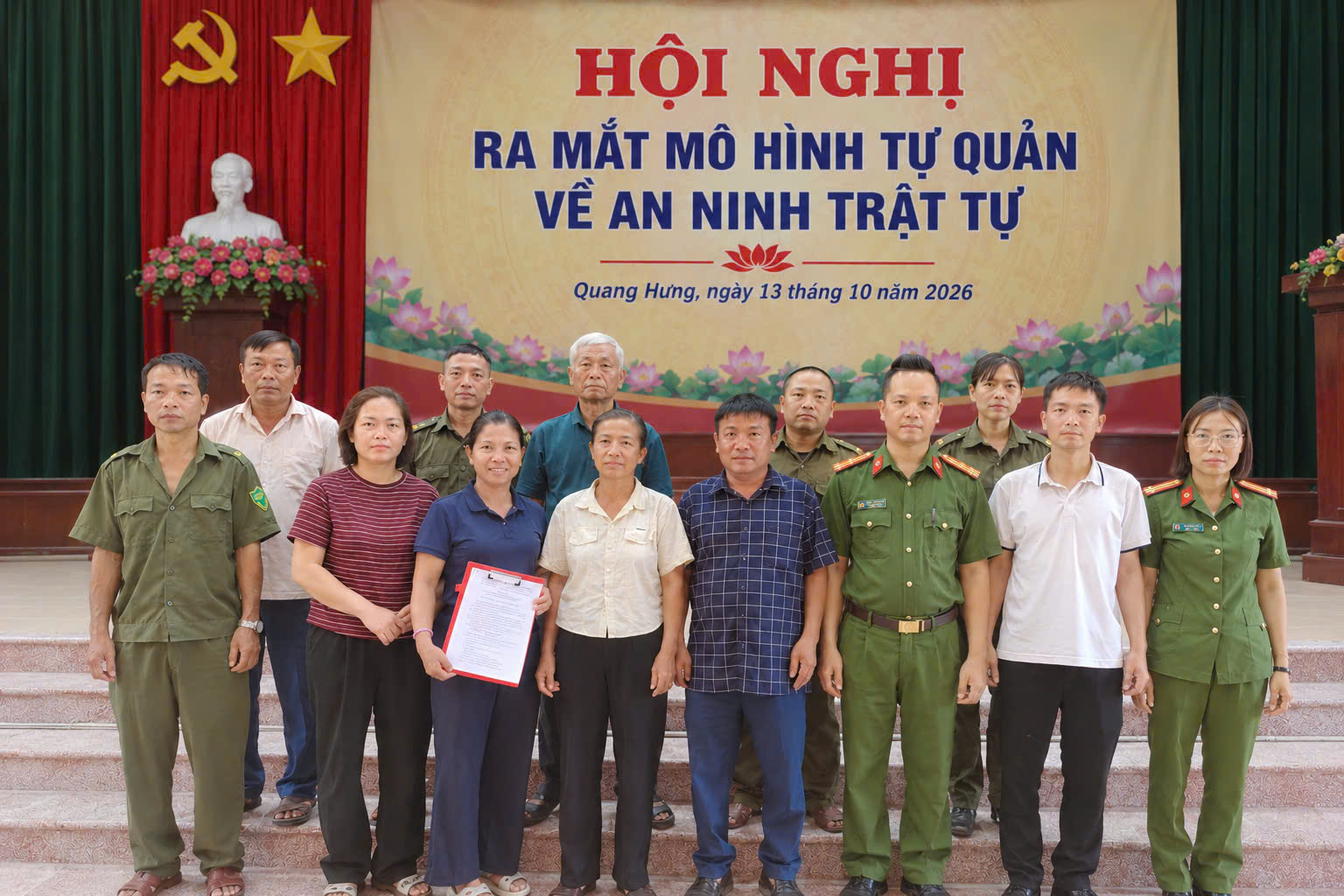 Công an xã Quang Hưng tổ chức thành công Hội nghị ra mắt mô hình tự quản về ANTT thôn Cao Xá