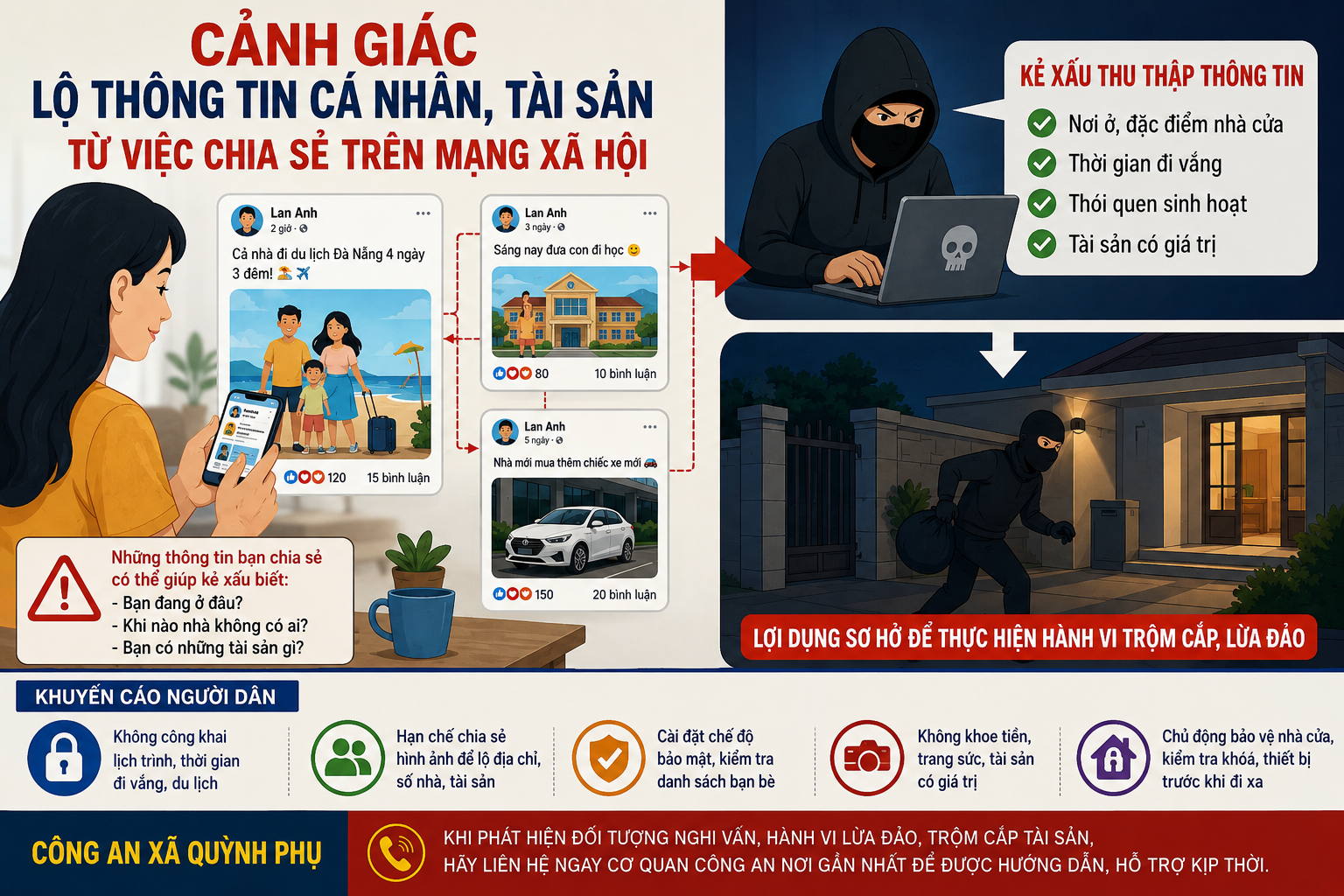 Cảnh giác nguy cơ lộ thông tin cá nhân, tài sản từ việc chia sẻ trên mạng xã hội
