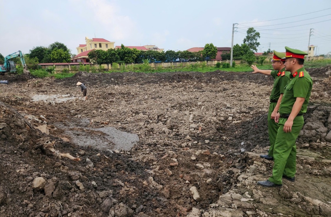 Công an xã Quỳnh Phụ tăng cường công tác đảm bảo an ninh, trật tự giải phóng mặt bằng các dự án quan trọng tại địa phương