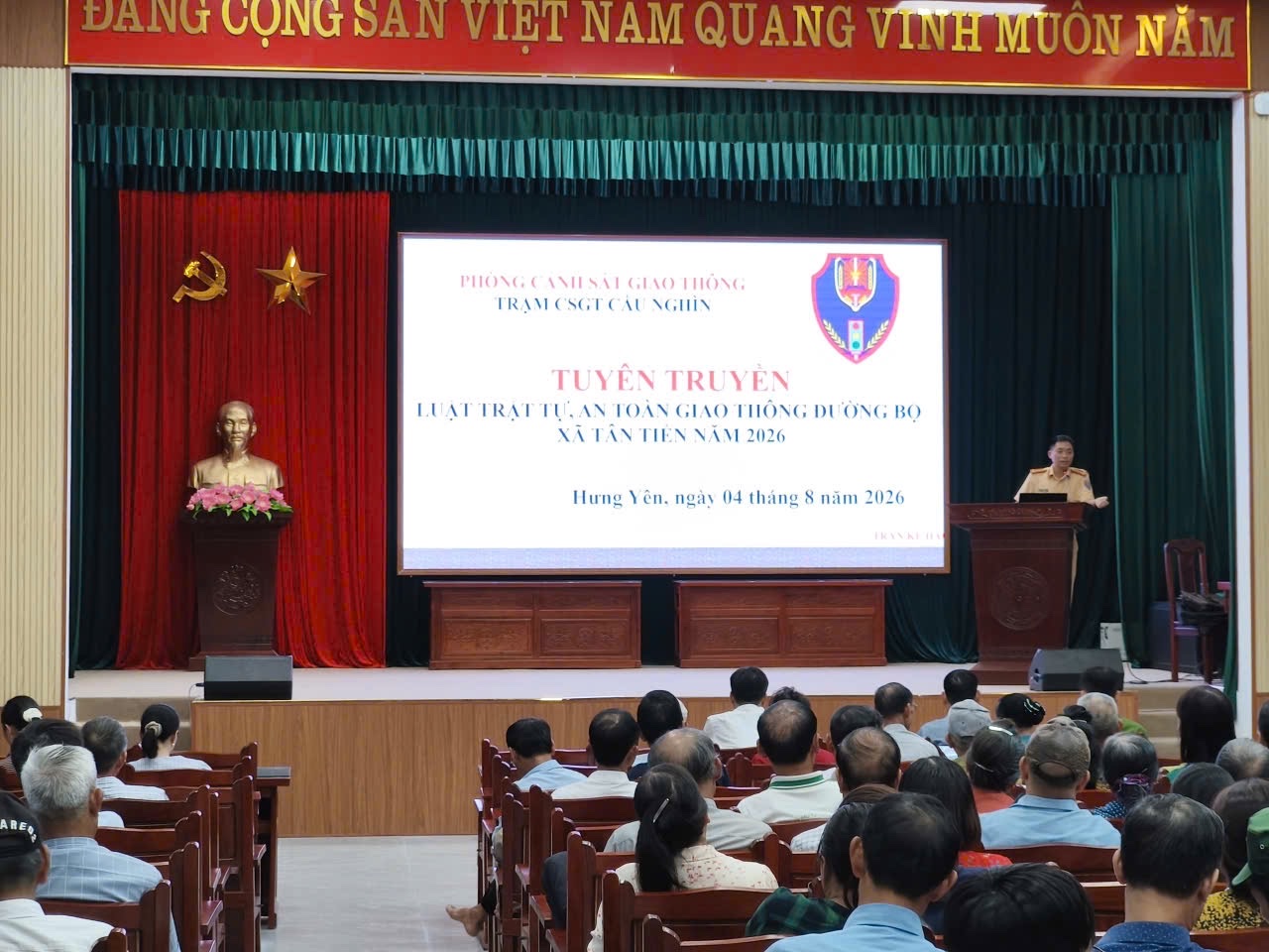 Công an xã Tân Tiến tổ chức Hội nghị tuyên truyền, phổ biến pháp luật cho các hội, đoàn thể trên địa bàn xã