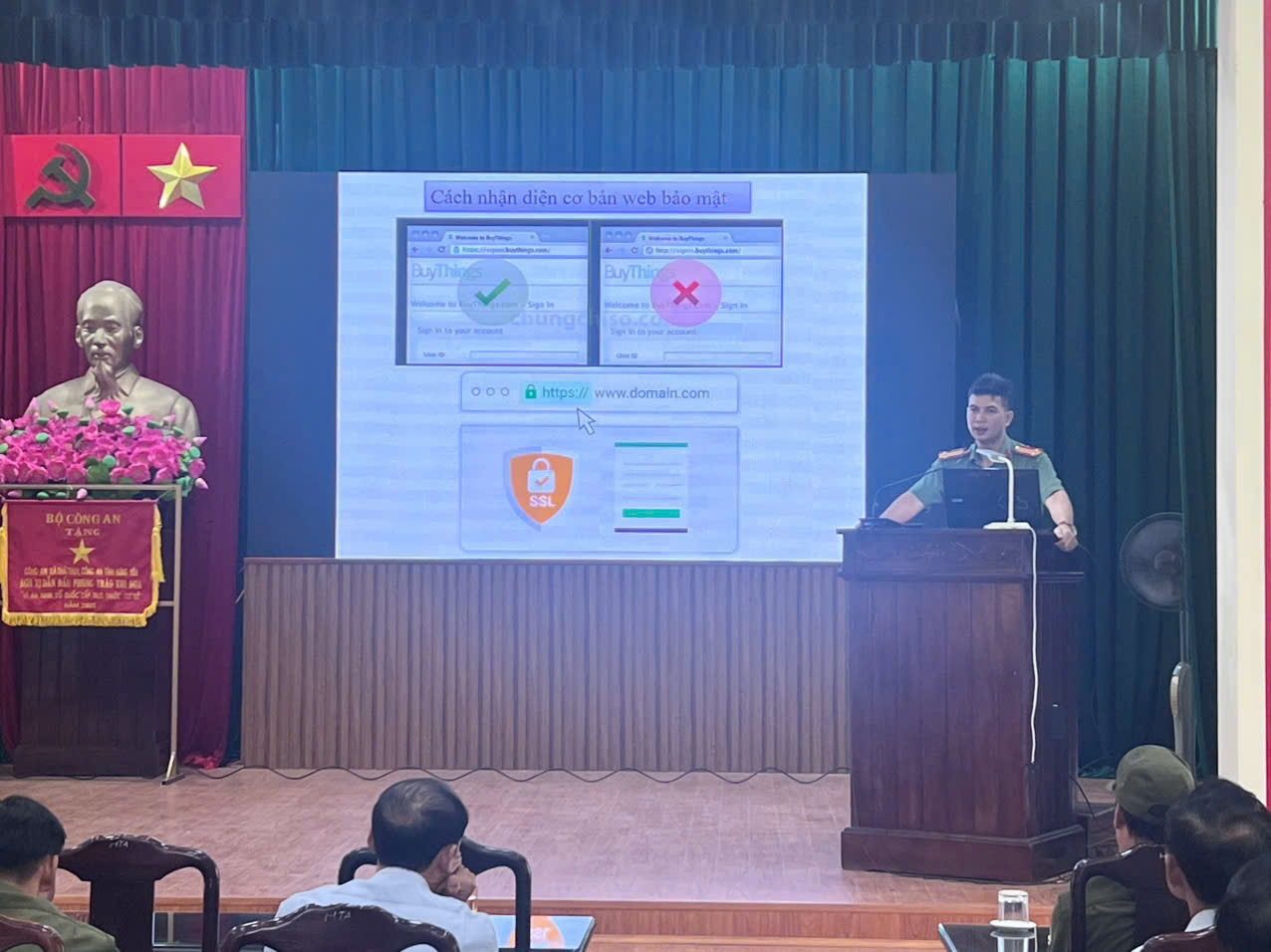 Công an xã Thái Thụy phối hợp tổ chức bồi dưỡng kiến thức pháp luật cho thành viên các mô hình tự quản về ANTT