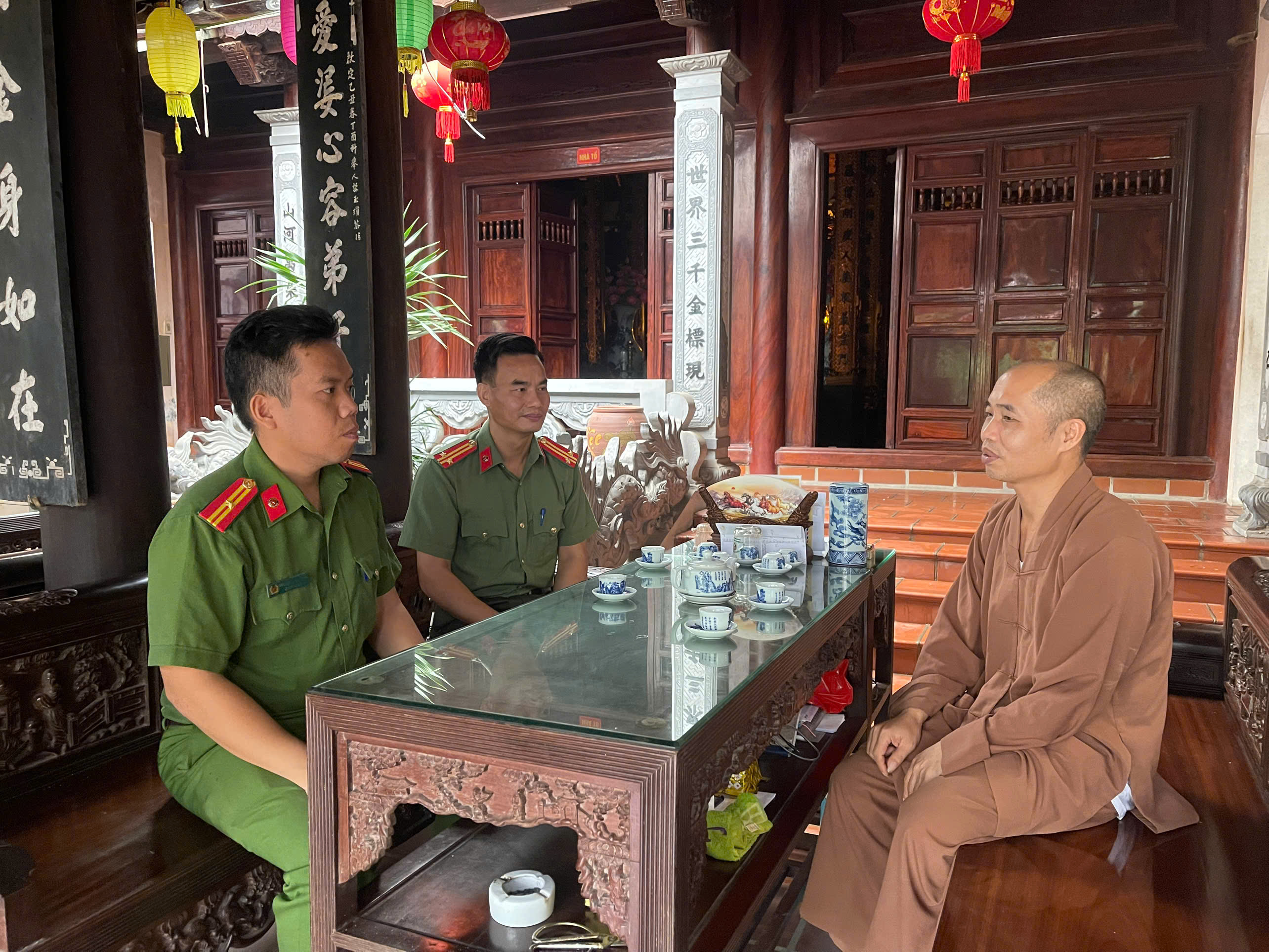 Công an xã Thư Vũ phối hợp đảm bảo an ninh, an toàn lễ Vu Lan năm 2026