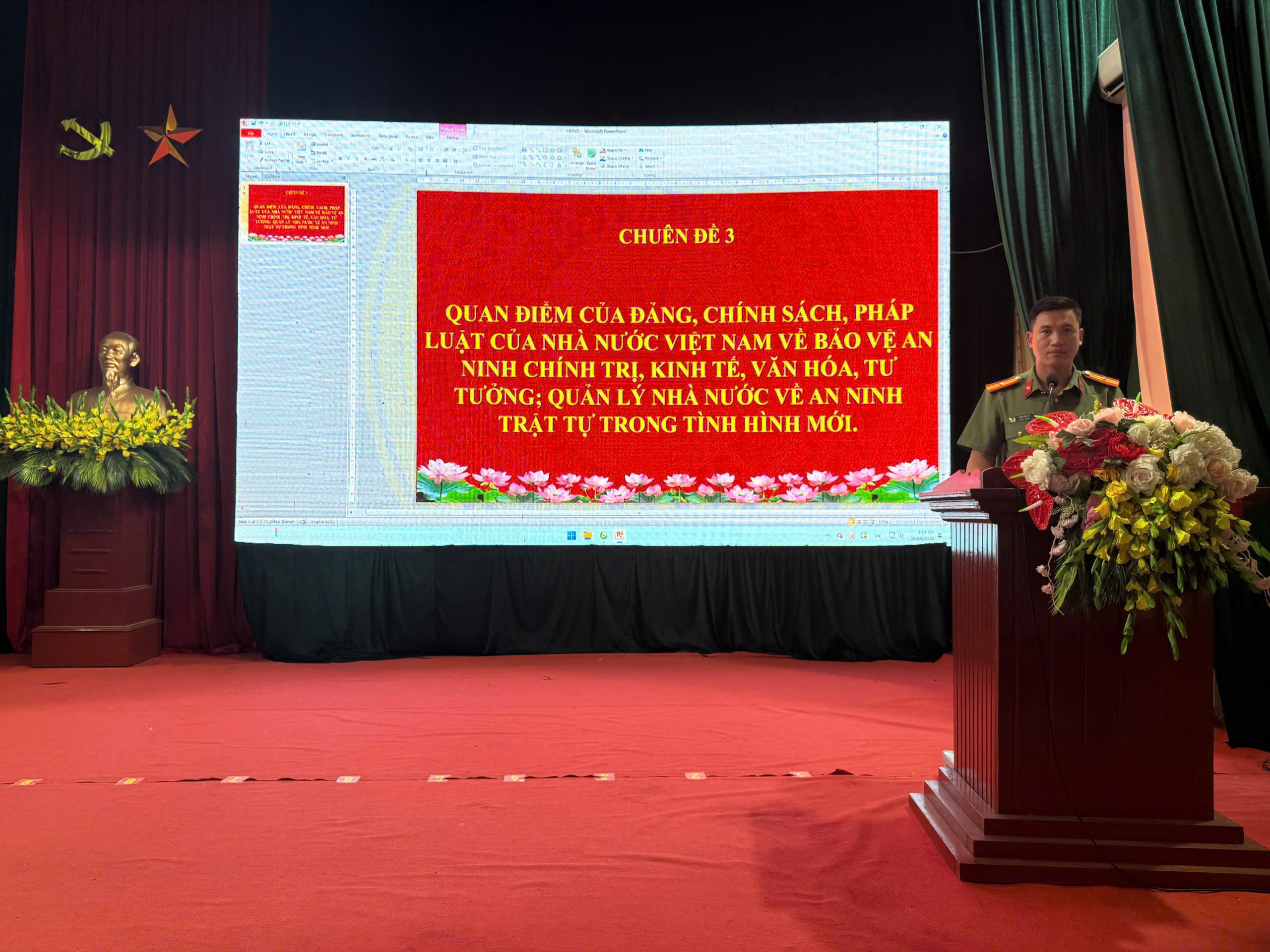 Công an xã Tiên Hưng tham mưu UBND xã tổ chức bồi dưỡng kiến thức quốc phòng và an ninh cho cán bộ đối tượng 4 và tương đương năm 2026