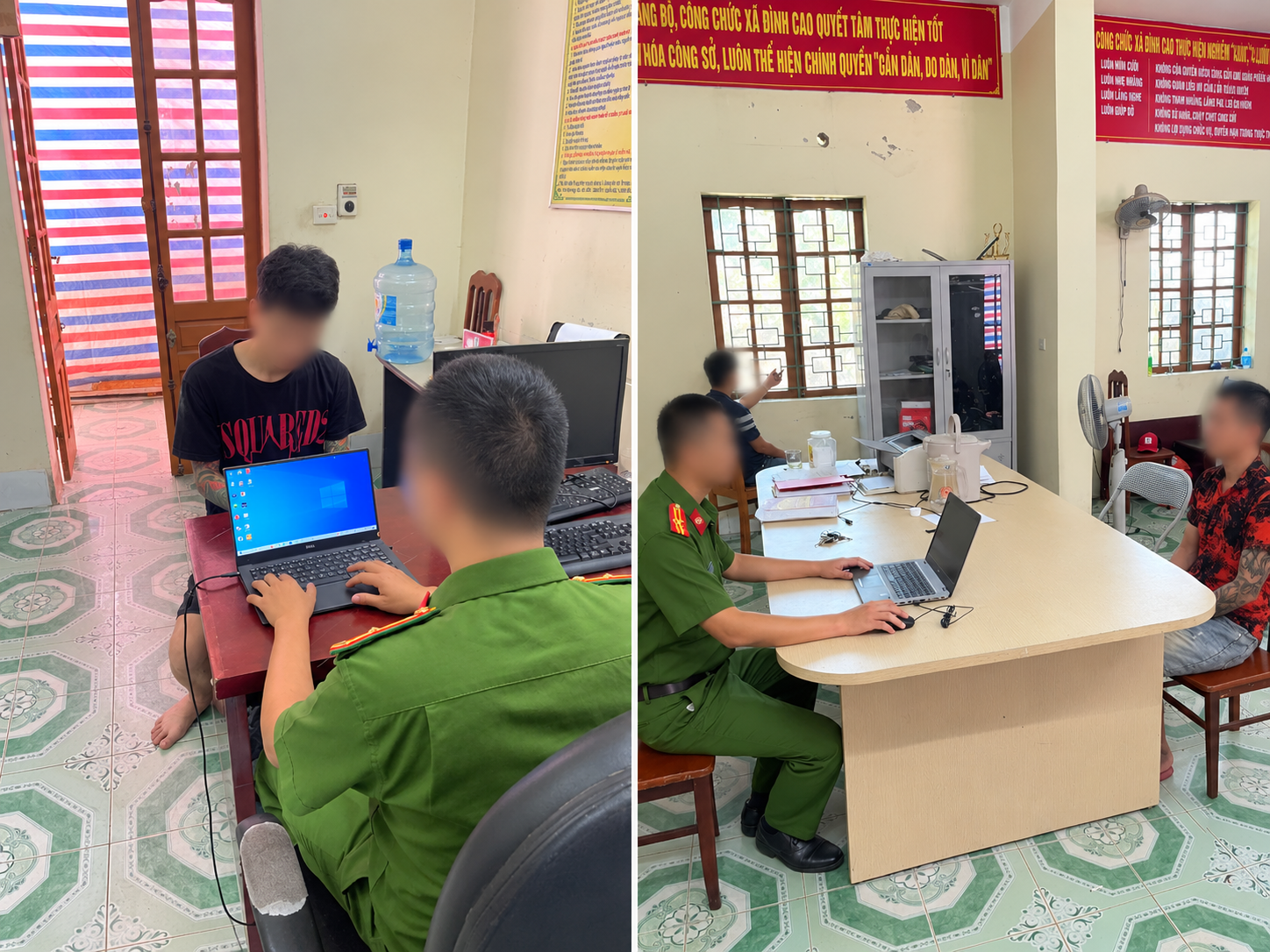 Công an xã Tiên Tiến phát hiện, bắt giữ 04 đối tượng tổ chức sử dụng ma tuý trong nhà nghỉ