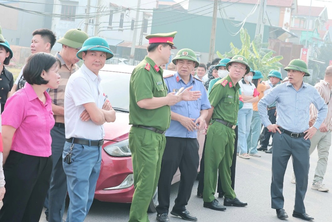 Công an xã Việt Yên chủ động bảo đảm an ninh, trật tự trong cưỡng chế thu hồi đất