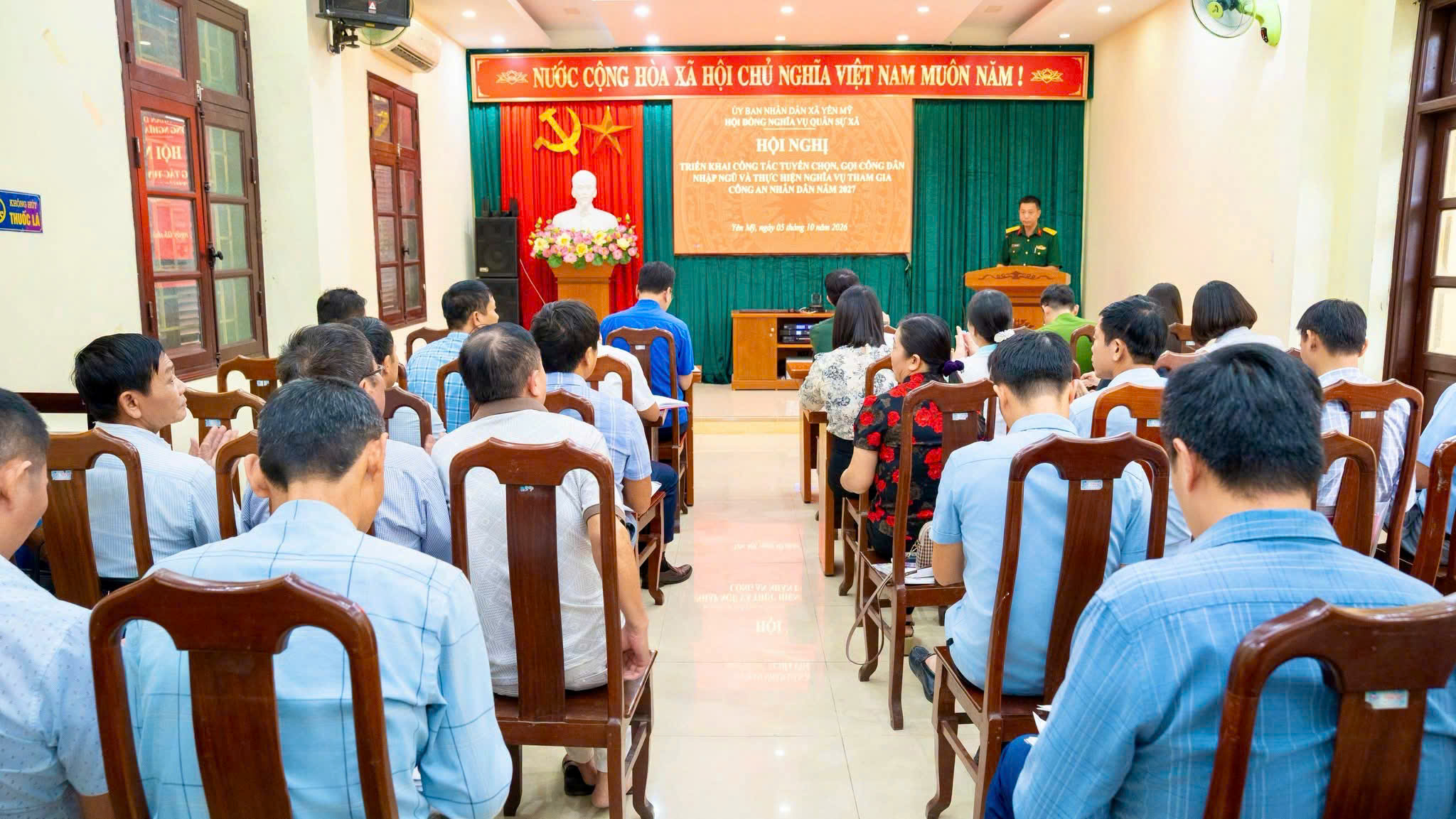 Công an xã Yên Mỹ phối hợp tham mưu triển khai công tác tuyển chọn, gọi công dân nhập ngũ và thực hiện nghĩa vụ tham gia Công an nhân dân năm 2027