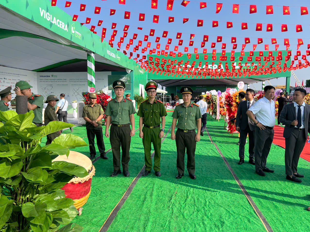 Công an xã Yên Mỹ bảo đảm an ninh, trật tự Lễ khởi công Khu công nghiệp số 01