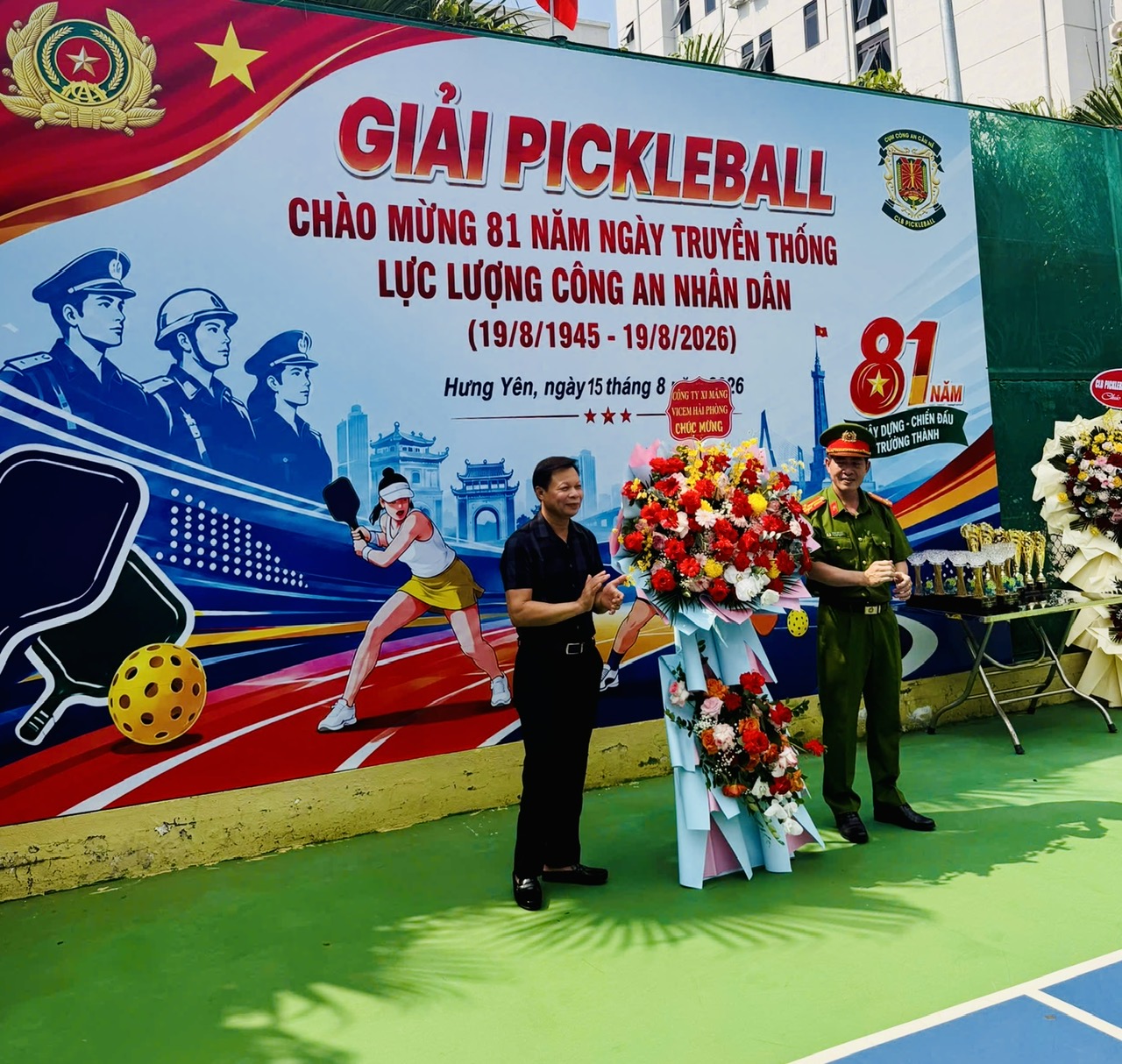 Phòng Cảnh sát Quản lý hành chính về trật tự xã hội chủ trì, phối hợp với các đơn vị tổ chức giải Pickleball chào mừng 81 năm ngày truyền thống  lực lượng Công an nhân dân (19/8/1945 – 19/8/2026)