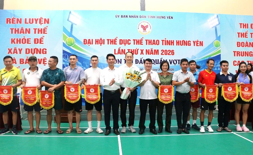 Công an tỉnh Hưng Yên giành Huy chương Bạc môn quần vợt tại Đại hội Thể dục thể thao tỉnh lần thứ X năm 2026