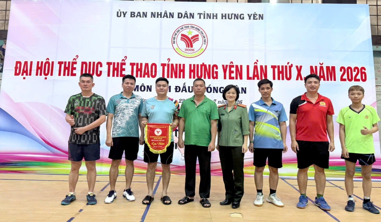 Đội tuyển bóng bàn Công an tỉnh Hưng Yên giành 01 Huy chương Vàng, 02 Huy chương Bạc, 03 Huy chương Đồng tại Đại hội Thể dục Thể thao tỉnh lần thứ X