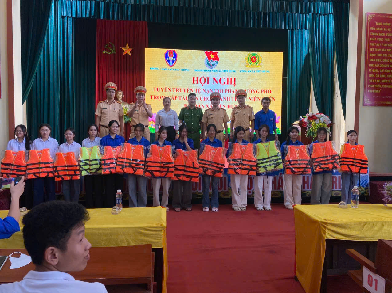 Công an xã Tiên Hưng tổ chức hội nghị tuyên truyền phòng, chống đuối nước, tội phạm đường phố và trộm cắp tài sản cho thanh, thiếu niên trên địa bàn