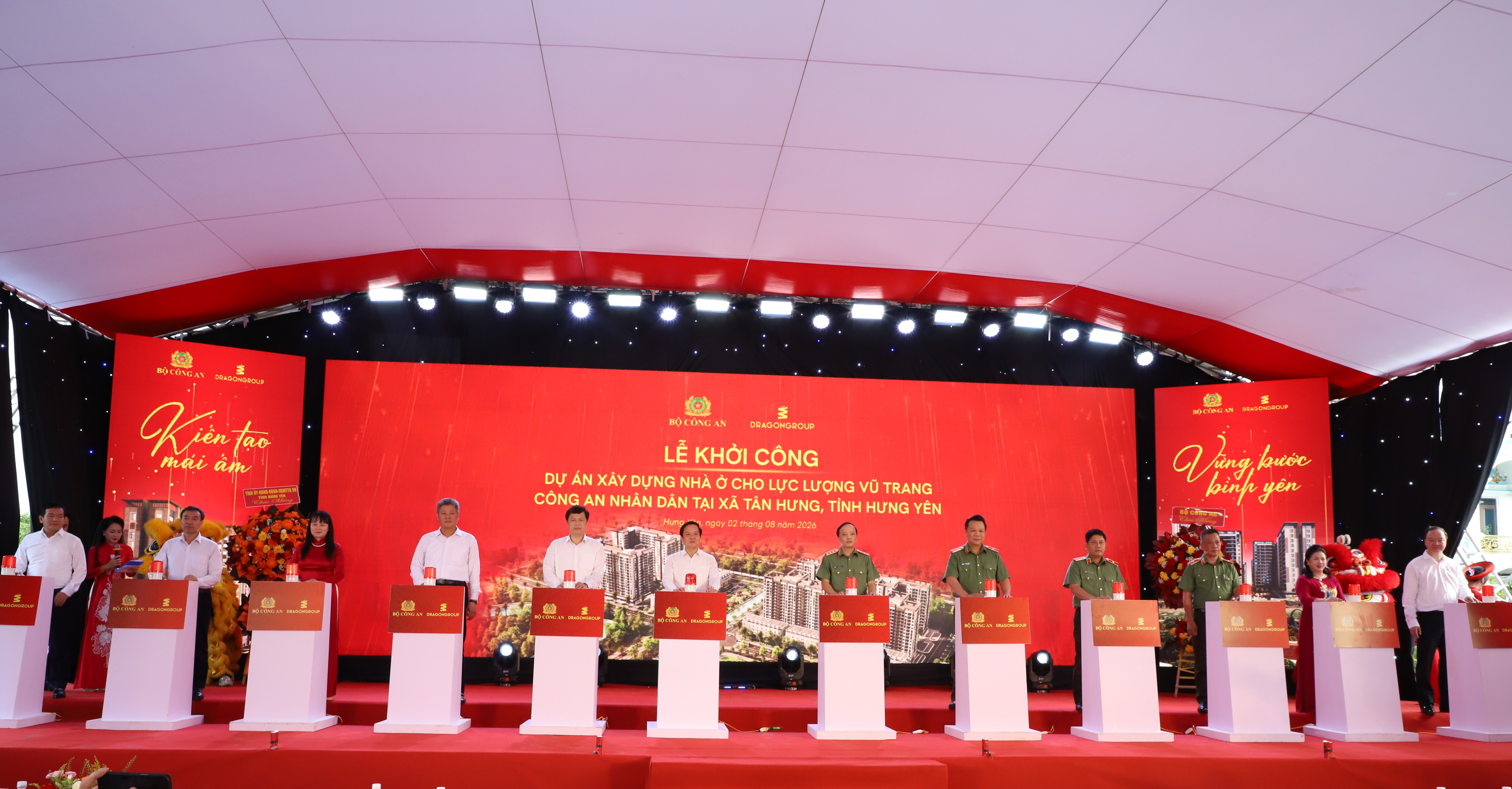 Khởi công Dự án Nhà ở cho lực lượng vũ trang Công an nhân dân tại xã Tân Hưng, tỉnh Hưng Yên