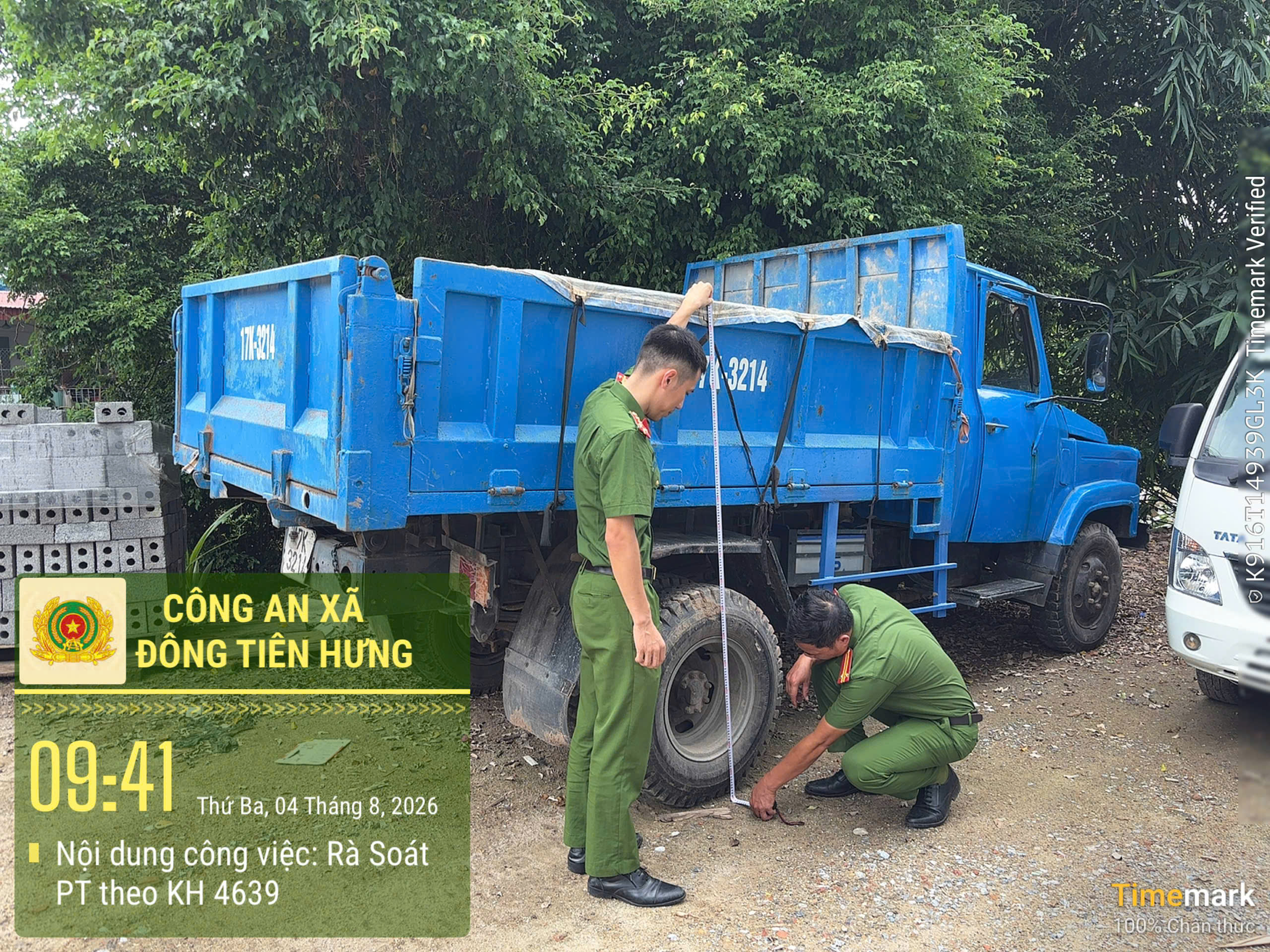 Công an xã Đông Tiên Hưng tăng cường rà soát phương tiện trên địa bàn, bảo đảm trật tự, an toàn giao thông