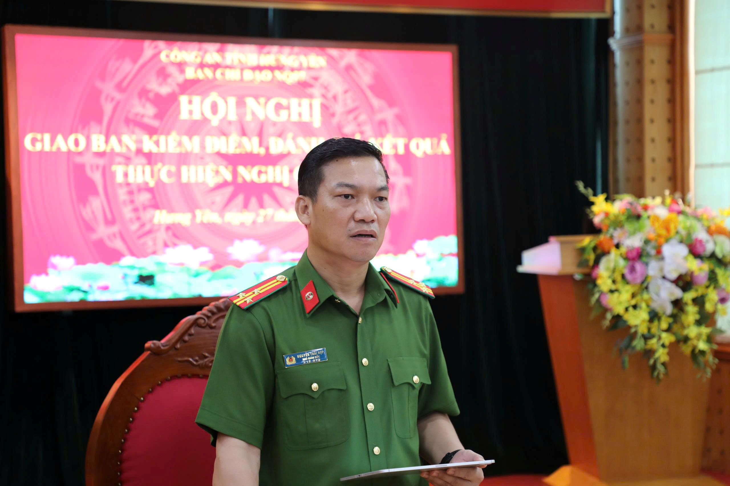 Công an tỉnh Hưng Yên họp giao ban kiểm đếm nhiệm vụ thực hiện Nghị quyết 57 và Đề án 06 tháng 8/2026
