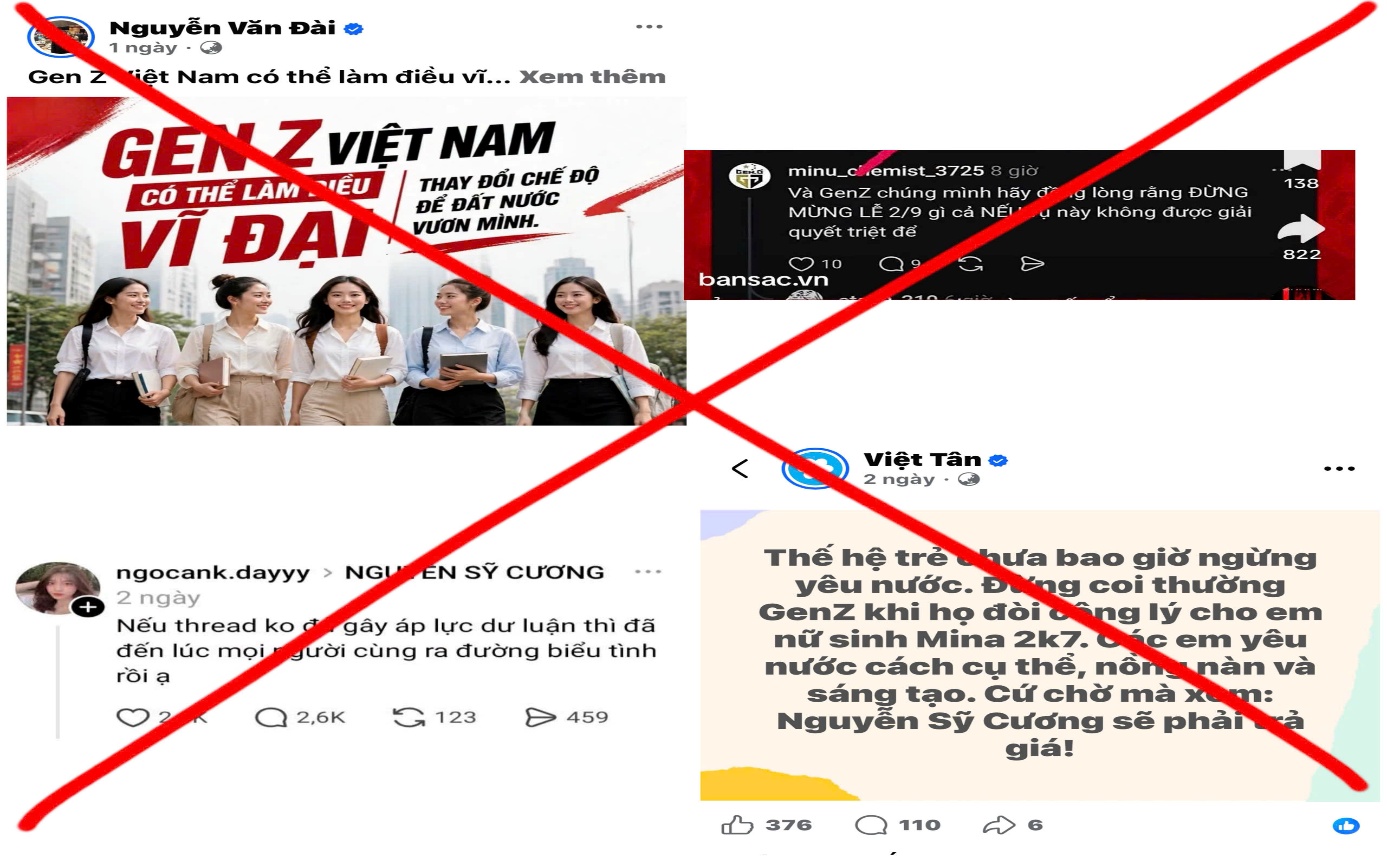 CẢNH GIÁC TRƯỚC NHỮNG ÂM MƯU, THỦ ĐOẠN LỢI DỤNG LỄ QUỐC KHÁNH 2/9 ĐỂ KÍCH ĐỘNG, LÔI KÉO THẾ HỆ TRẺ (GEN Z) TRÊN KHÔNG GIAN MẠNG