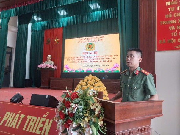 Công an xã Ngọc Lâm quán triệt, triển khai nhiệm vụ bảo đảm an ninh trật tự tại cơ sở đối với người đứng đầu các thôn xóm