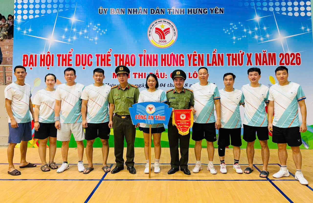 Đội tuyển cầu lông Công an tỉnh xuất sắc giành 07 huy chương tại Đại hội Thể dục thể thao tỉnh Hưng Yên lần thứ X năm 2026