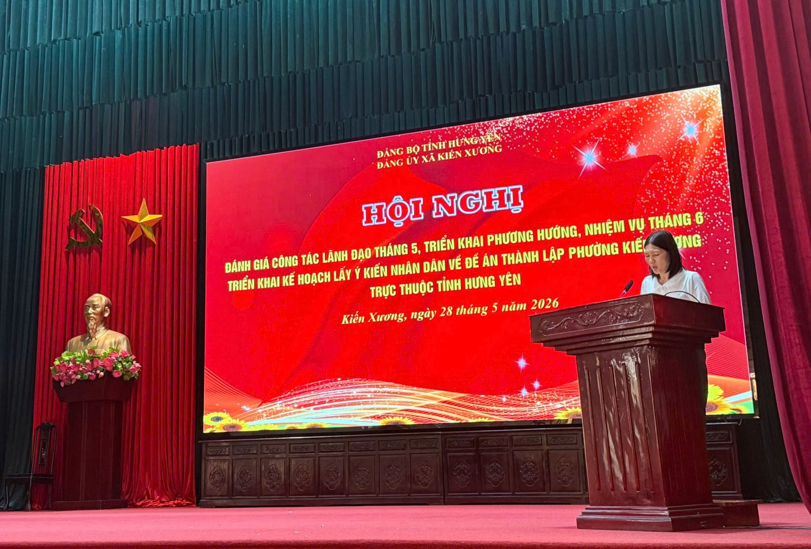 Công an xã Kiến Xương tham gia Hội nghị tổ chức lấy ý kiến nhân dân thực hiện đề án thành lập Phường Kiến Xương