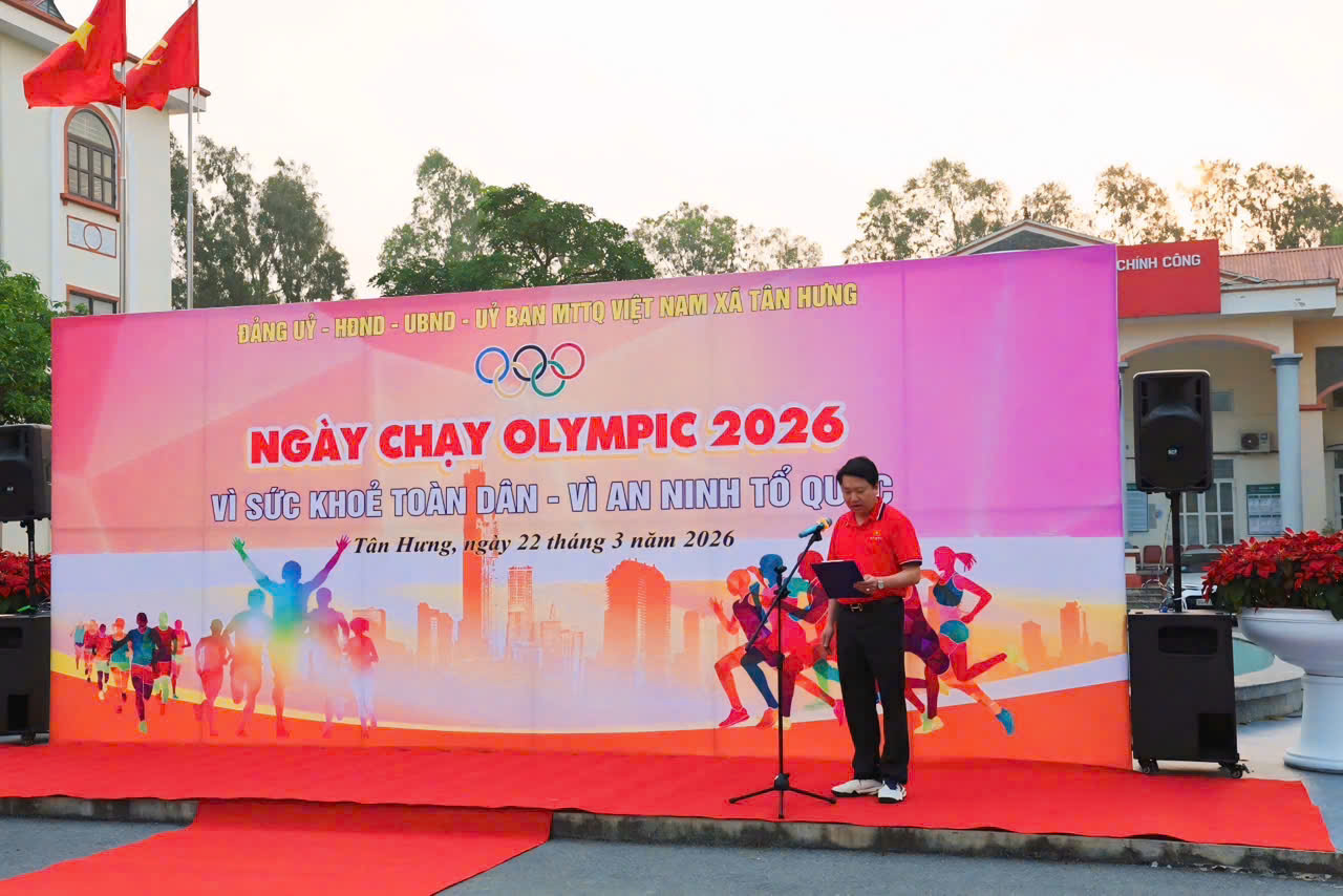 Xã Tân Hưng tổ chức thành công Ngày chạy Olympic Vì sức khỏe toàn dân - Vì an ninh Tổ quốc năm 2026