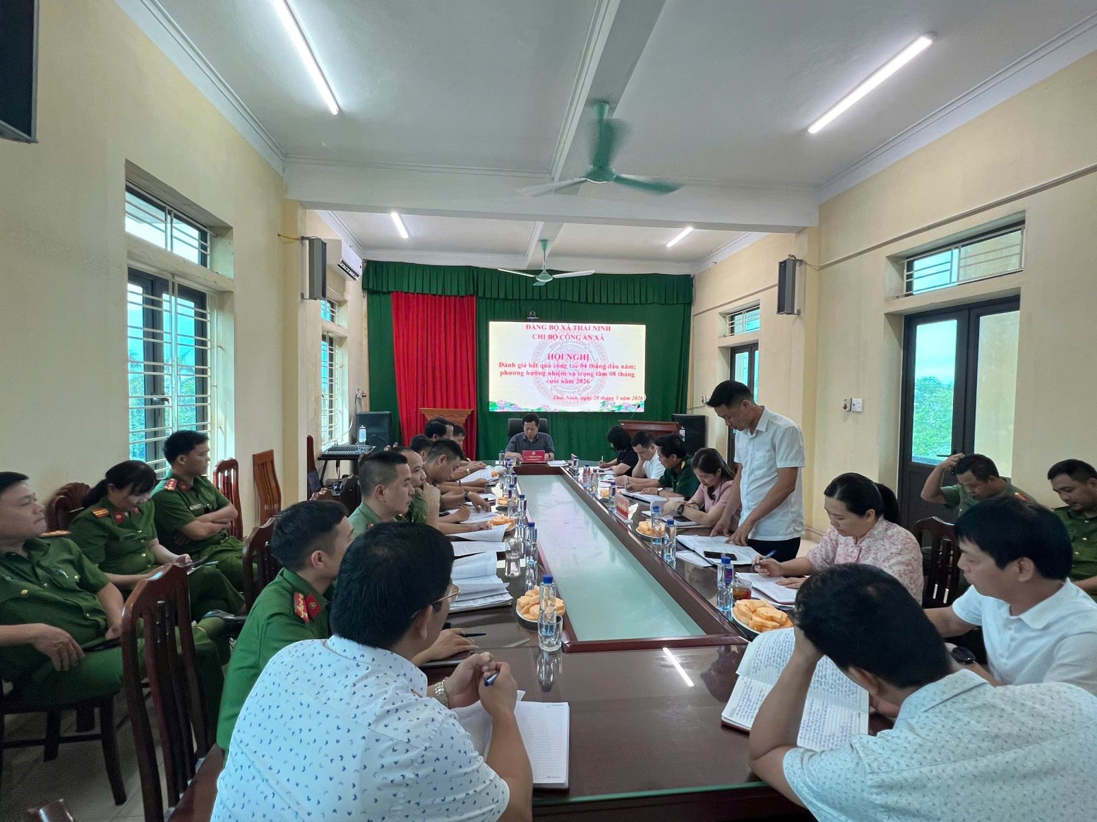 Chi bộ Công an xã Thái Ninh tổ chức Hội nghị Đánh giá kết quả công tác 04 tháng đầu năm; phương hướng nhiệm vụ trọng tâm 08 tháng cuối năm 2026