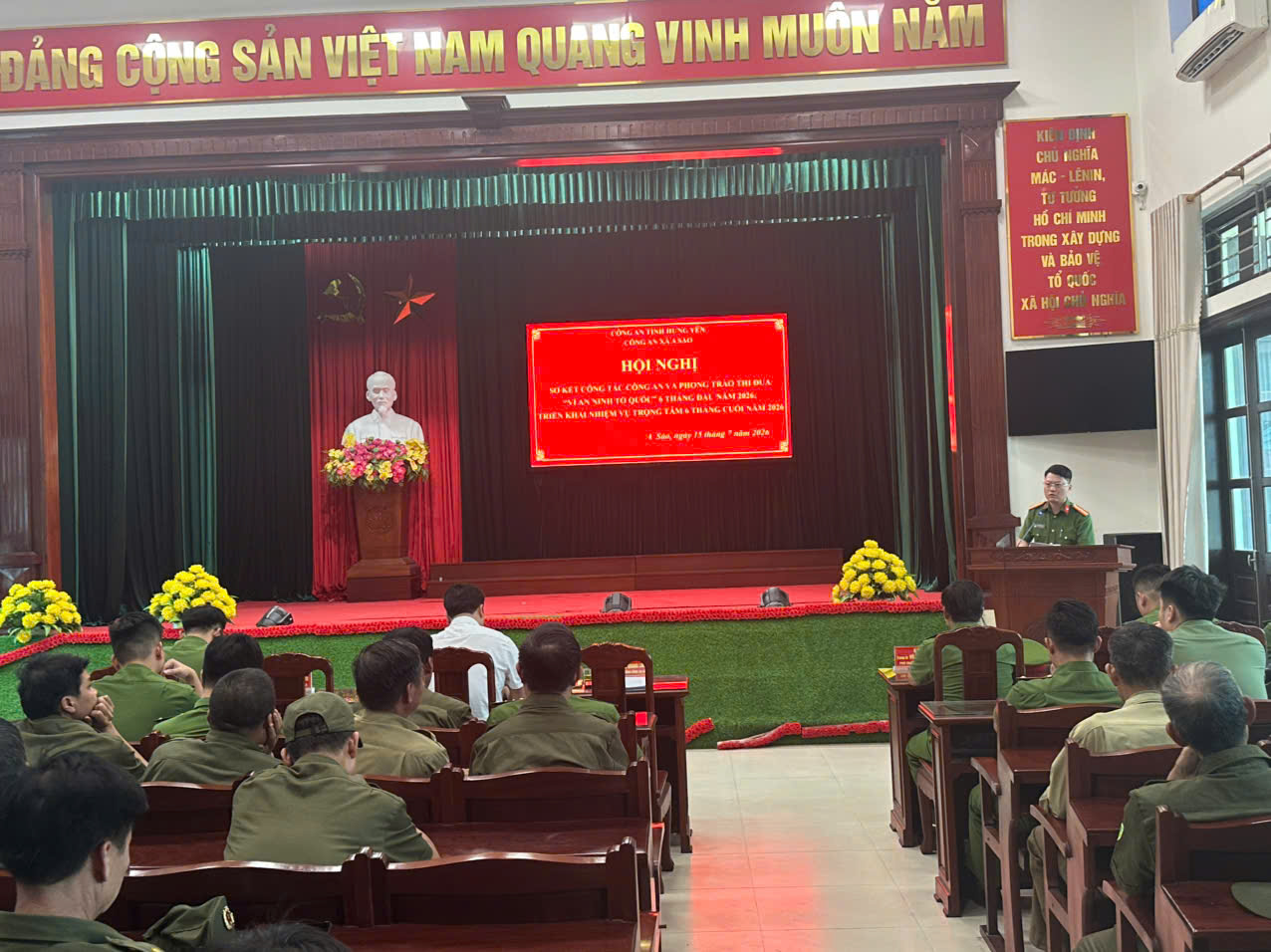 Công an xã A Sào tổ chức Hội nghị sơ kết công tác Công an và phong trào thi đua 